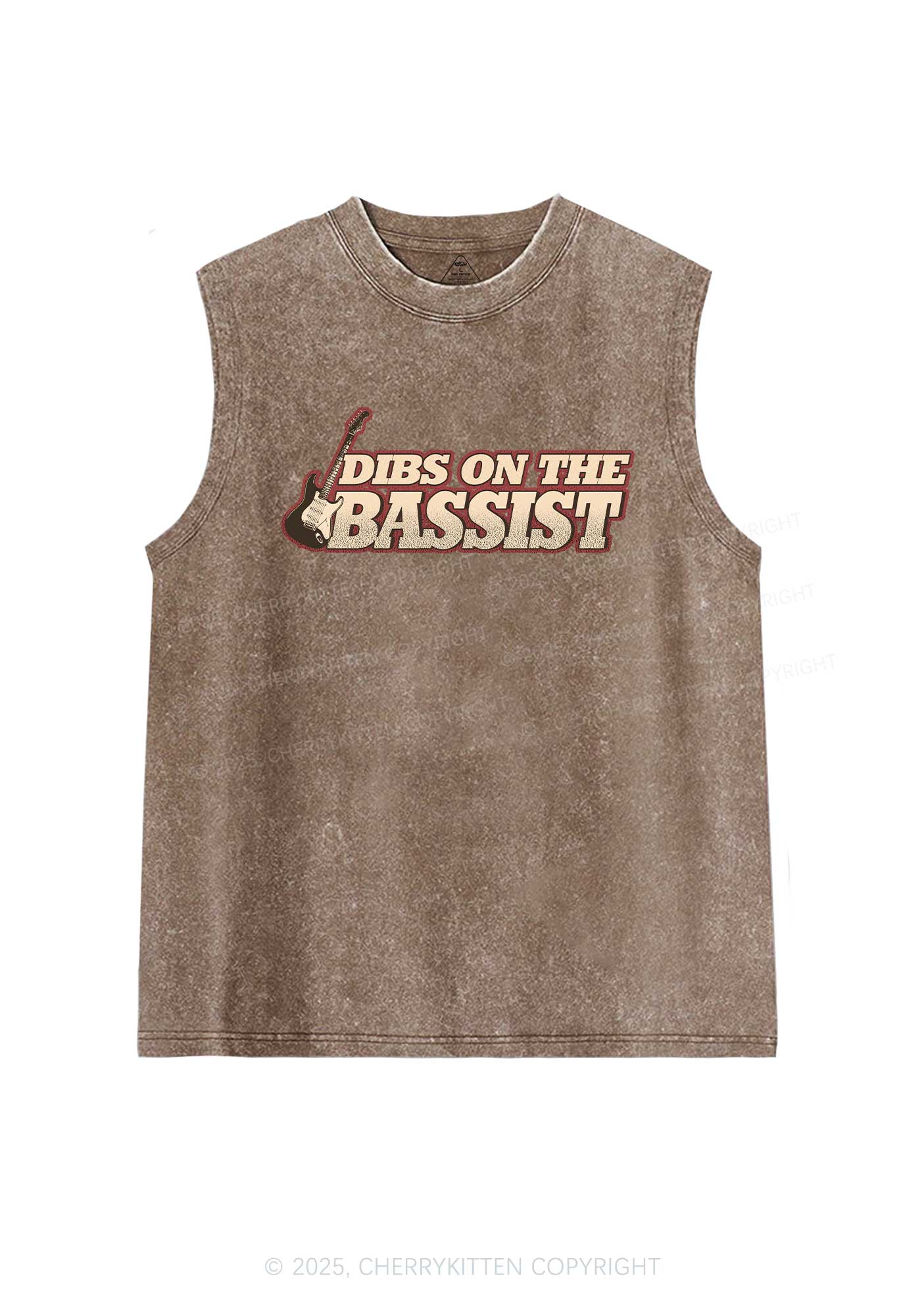 Dibs On The Bassist Y2K Washed Muscle Tank Cherrykitten