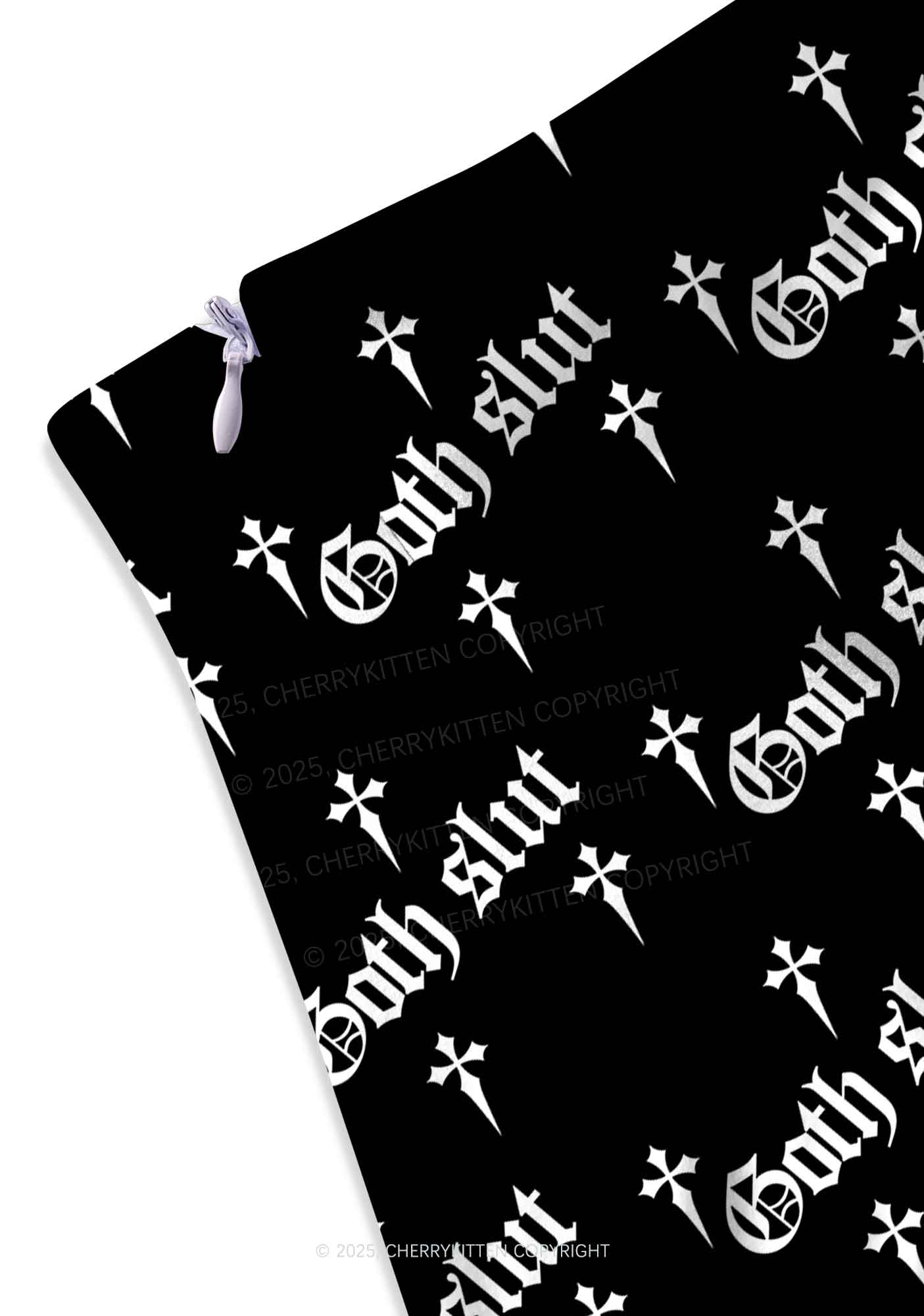 Halloween White Goth Slxt Y2K Print Mini Skirt Cherrykitten