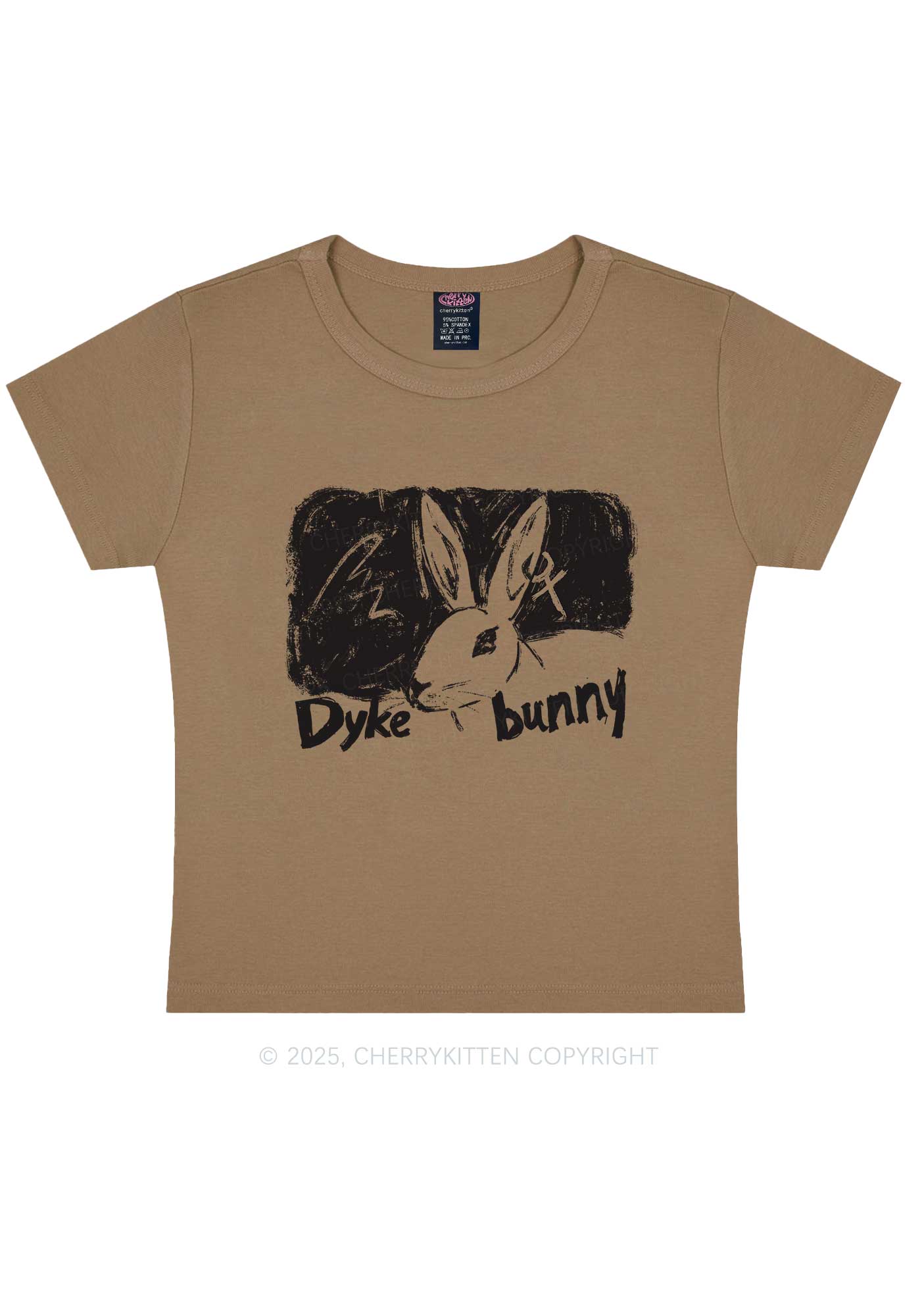 Dyke Bunny Y2K Baby Tee Cherrykitten