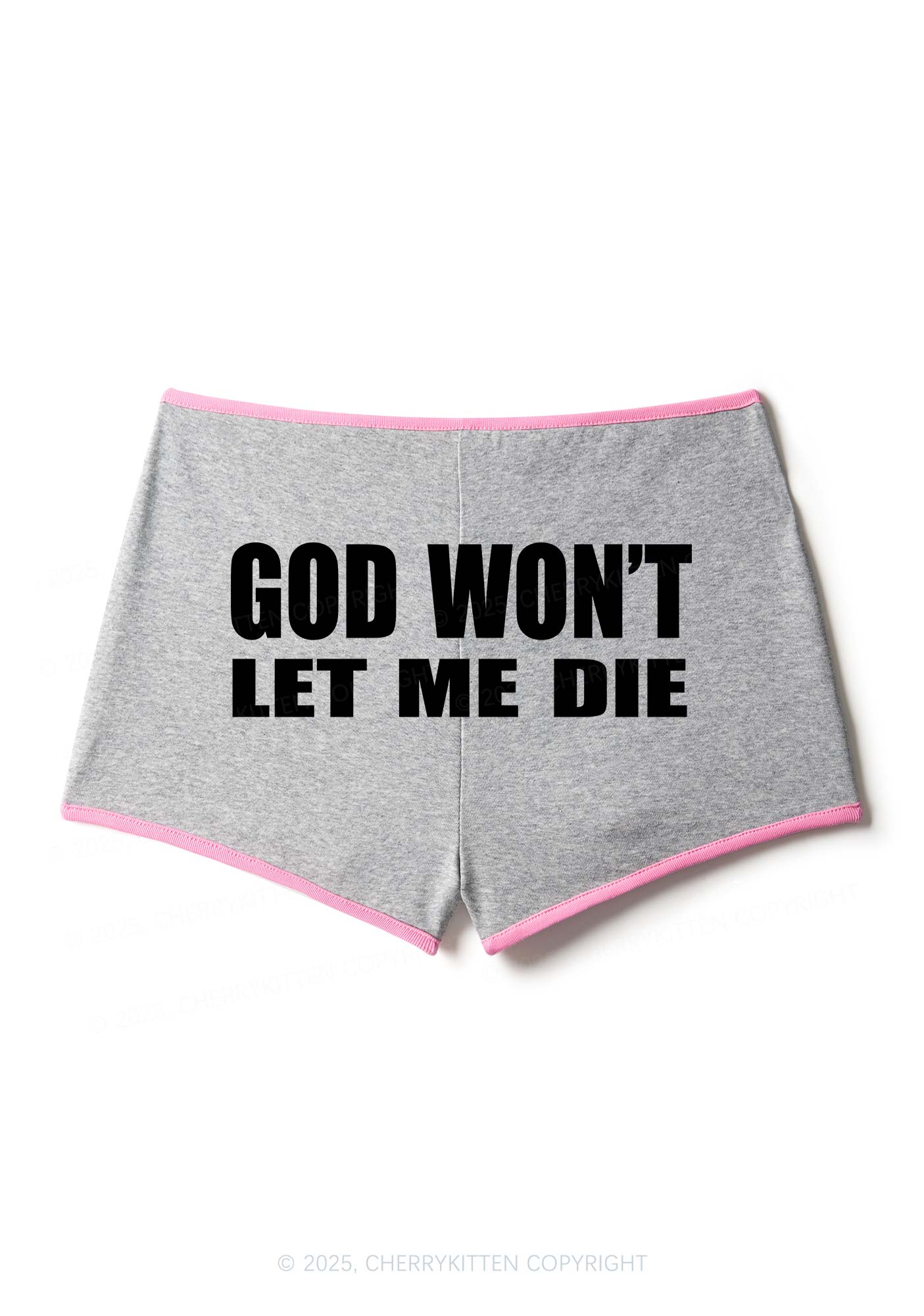 God Wont Let Me Die Y2K Contrast Mini Shorts Cherrykitten