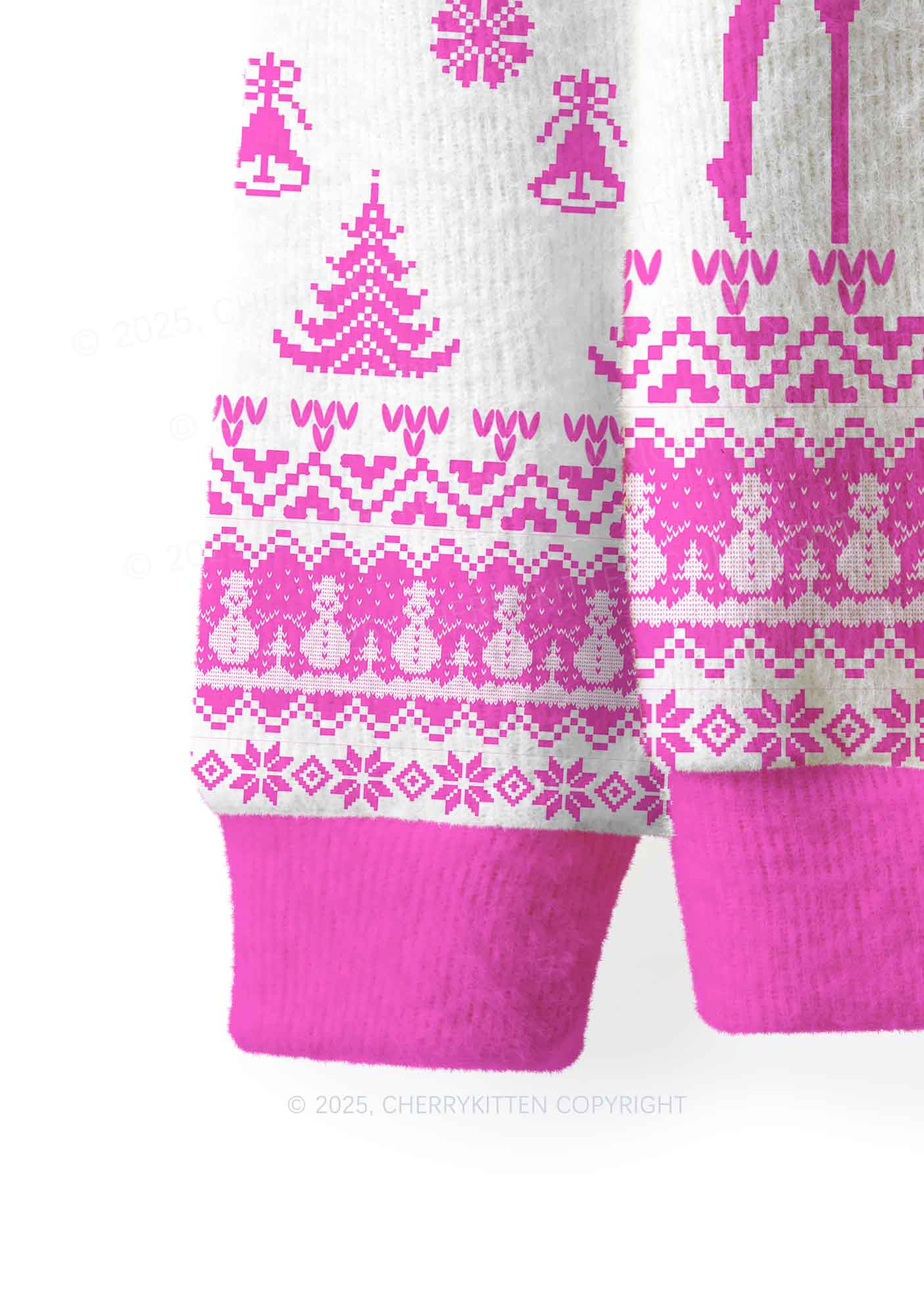 Pink Dont Bully Me Y2K Christmas Knit Sweatshirt Cherrykitten