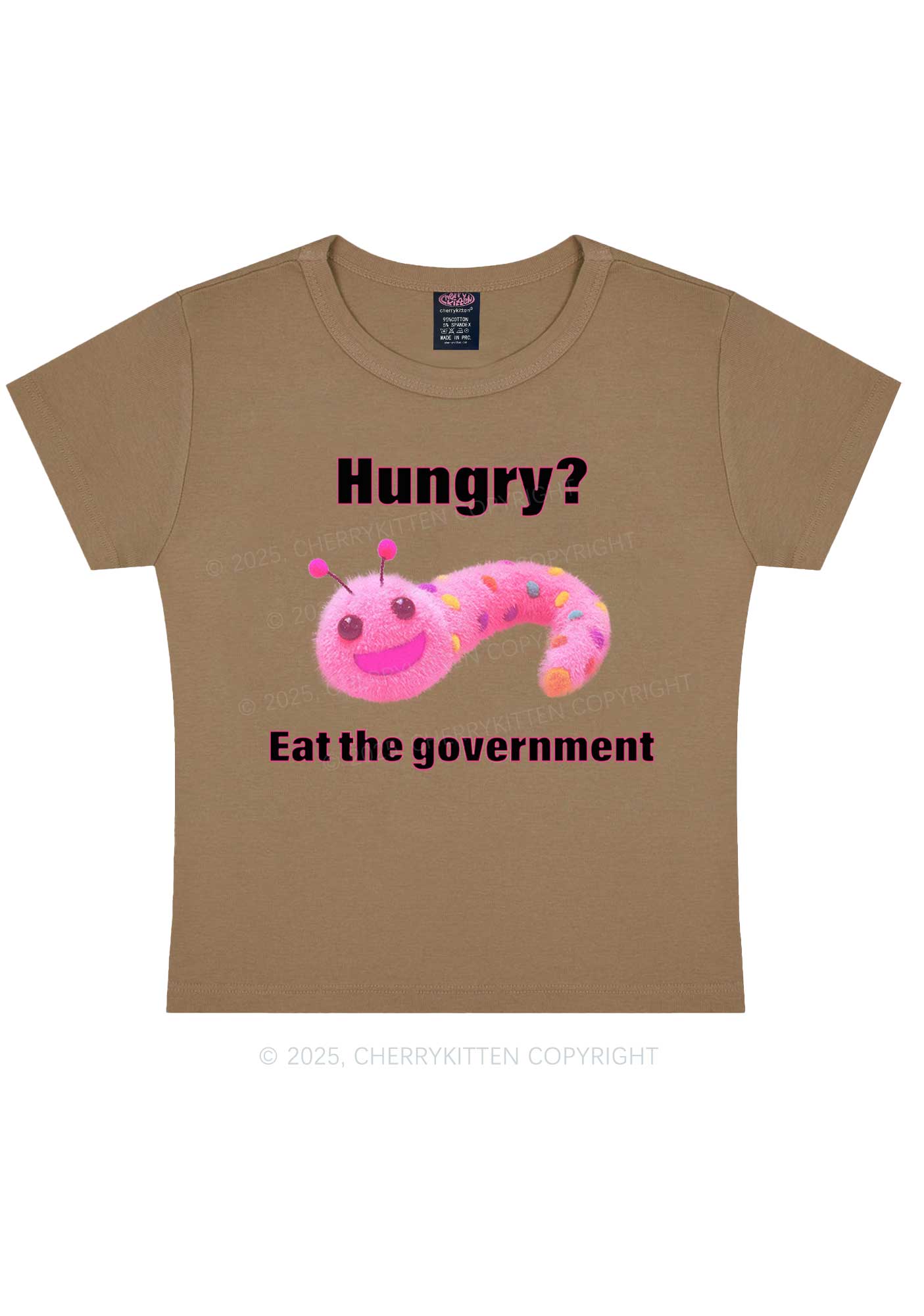 Eat The Government Y2K Baby Tee Cherrykitten