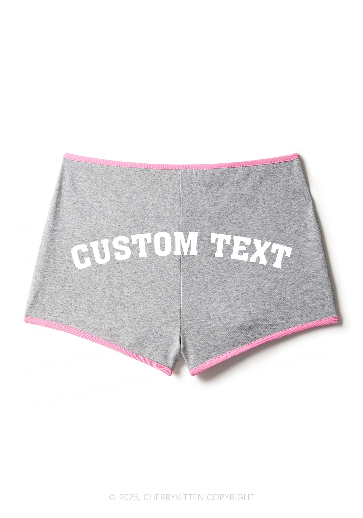 Custom Text Y2K Contrast Mini Shorts Cherrykitten