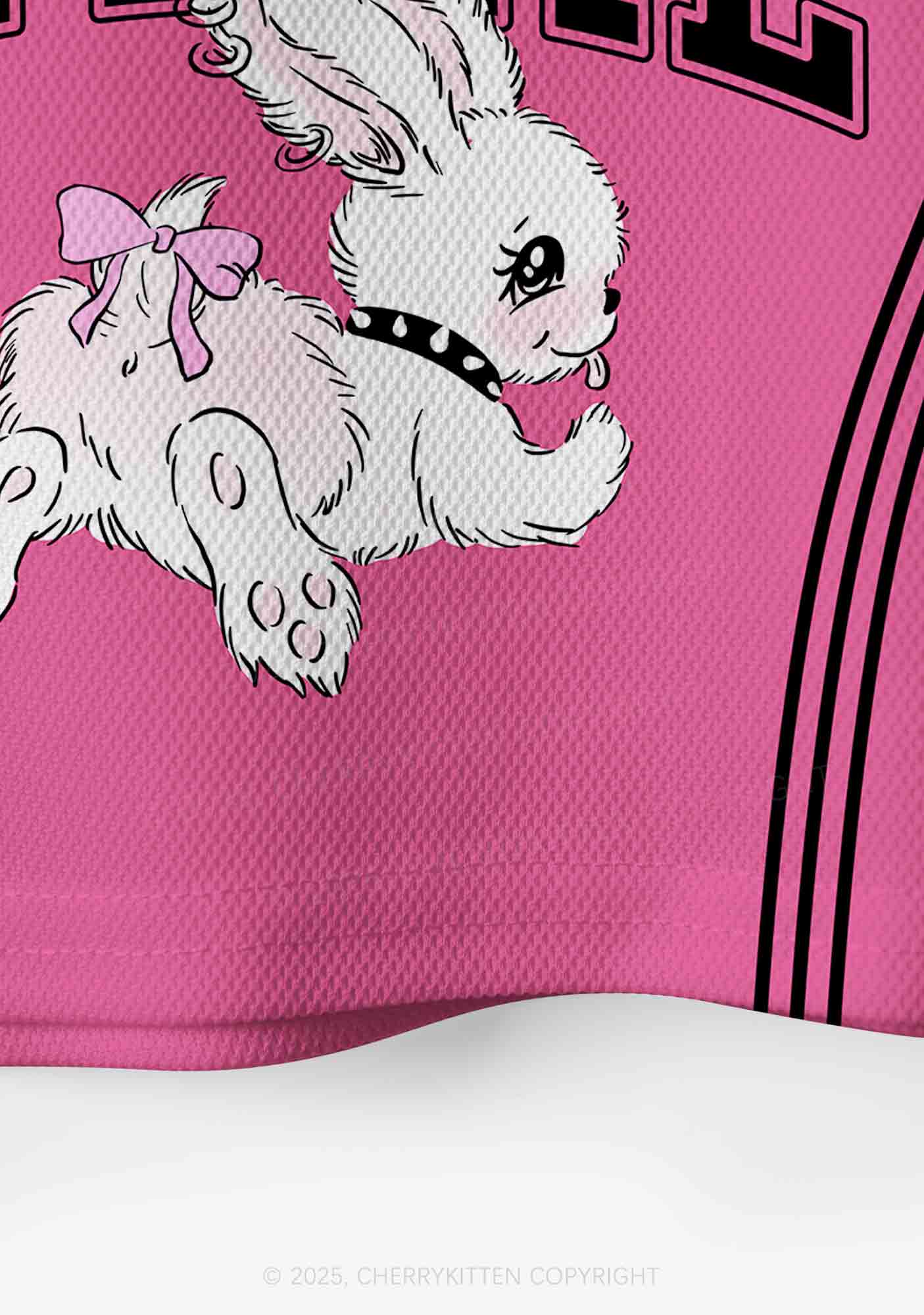Custom Hit Me White Bunny Y2K Crop Sport Jersey Shirts Cherrykitten