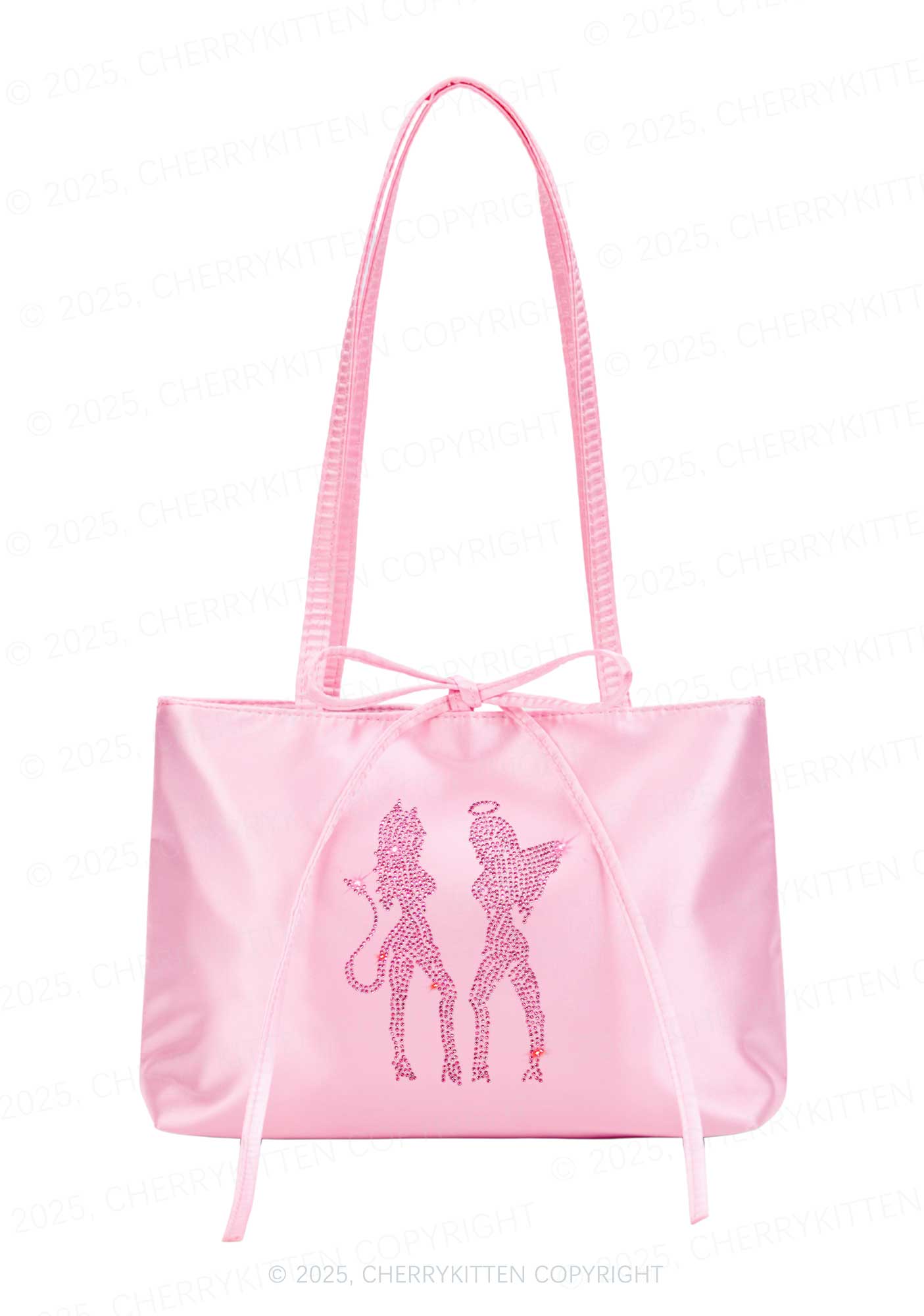 Rhinestone Dancing Girls Y2K Satin Bags Cherrykitten