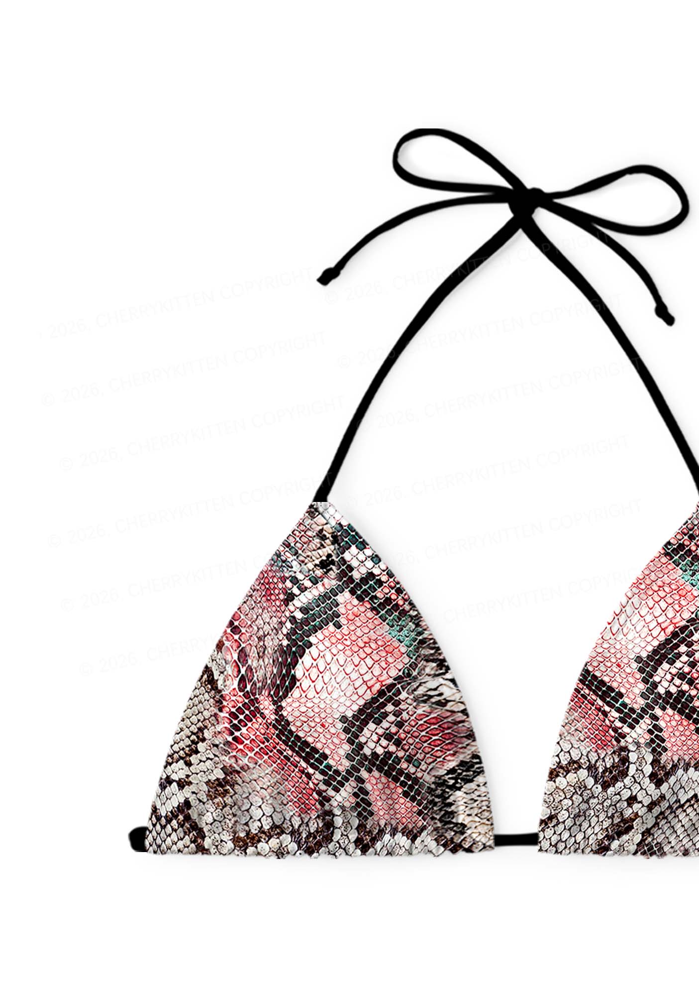 Snake Skin Pattern Y2K Print Bikini Set Cherrykitten