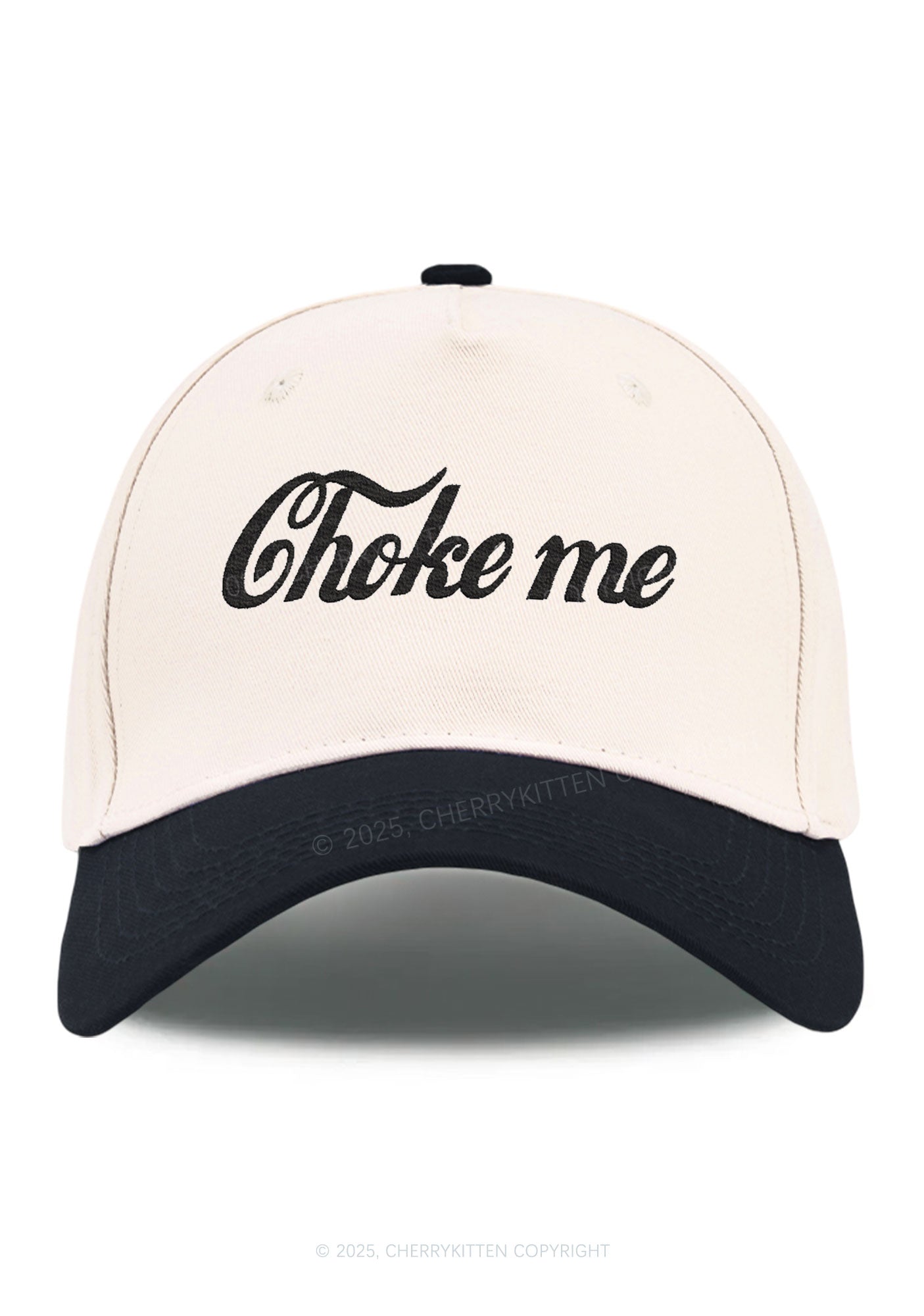 Embroidered Choke Me Y2K Color Block Baseball Cap Cherrykitten