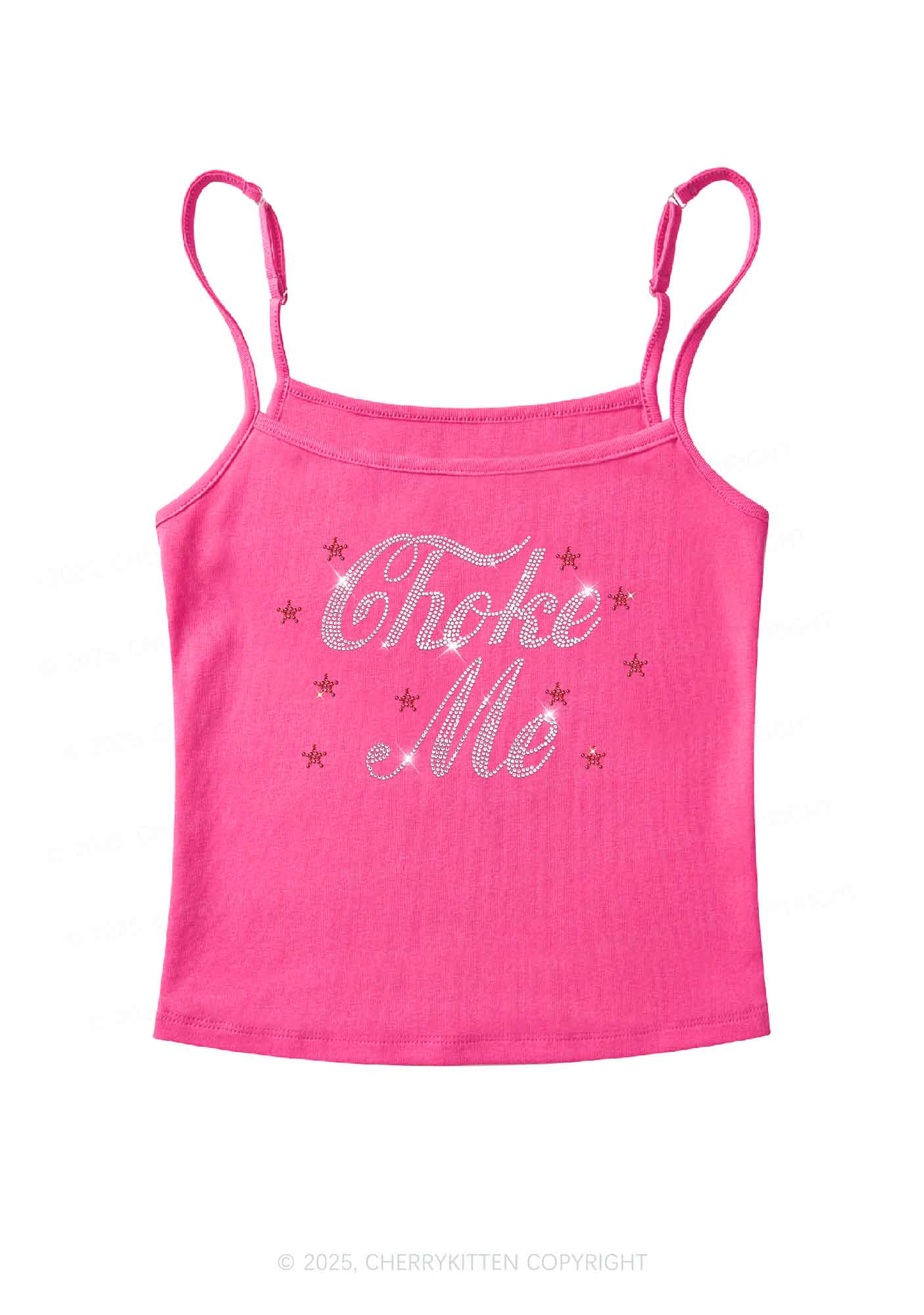 Rhinestone Choke Me Y2K Spaghetti Strap Cami Cherrykitten