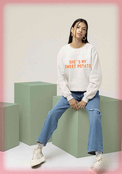 She's My Sweet Potato Y2K Valentine's Day Sweatshirt Cherrykitten