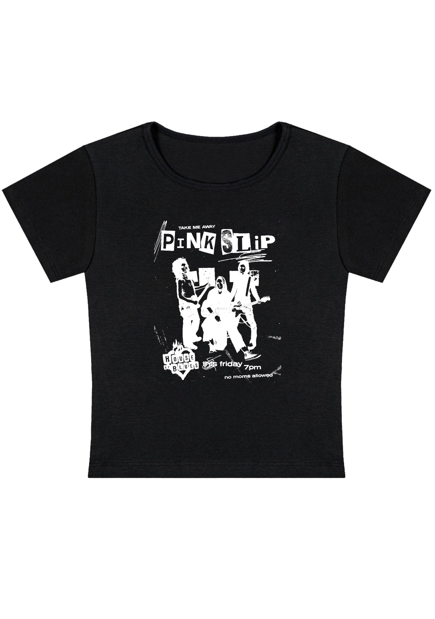 Curvy Pink Slip Take Me Away Baby Tee