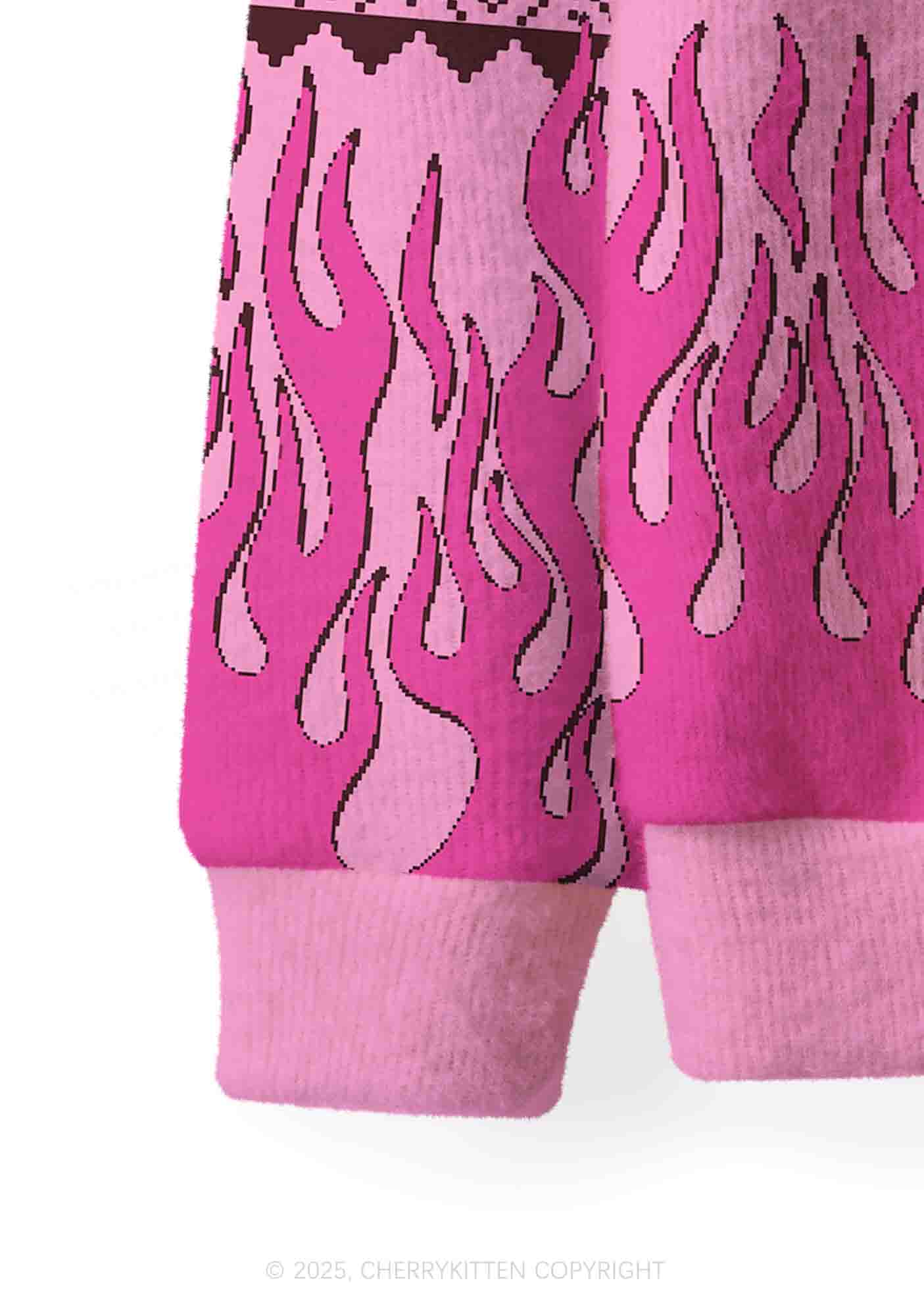 Cunting Season Y2K Christmas Cardigan Knit Sweatshirt Cherrykitten