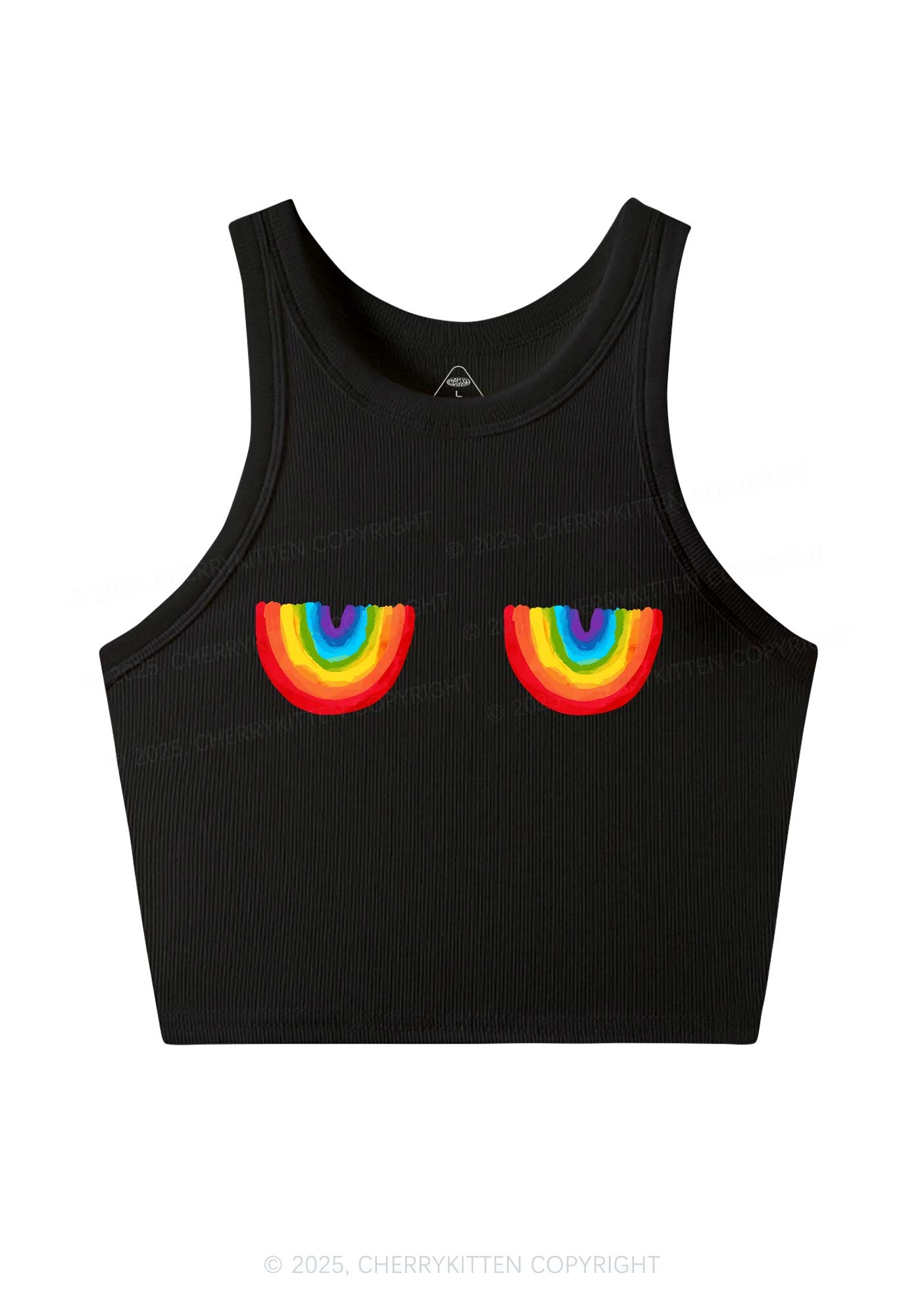 Rainbow Bxxb Y2K Crop Tank Top Cherrykitten