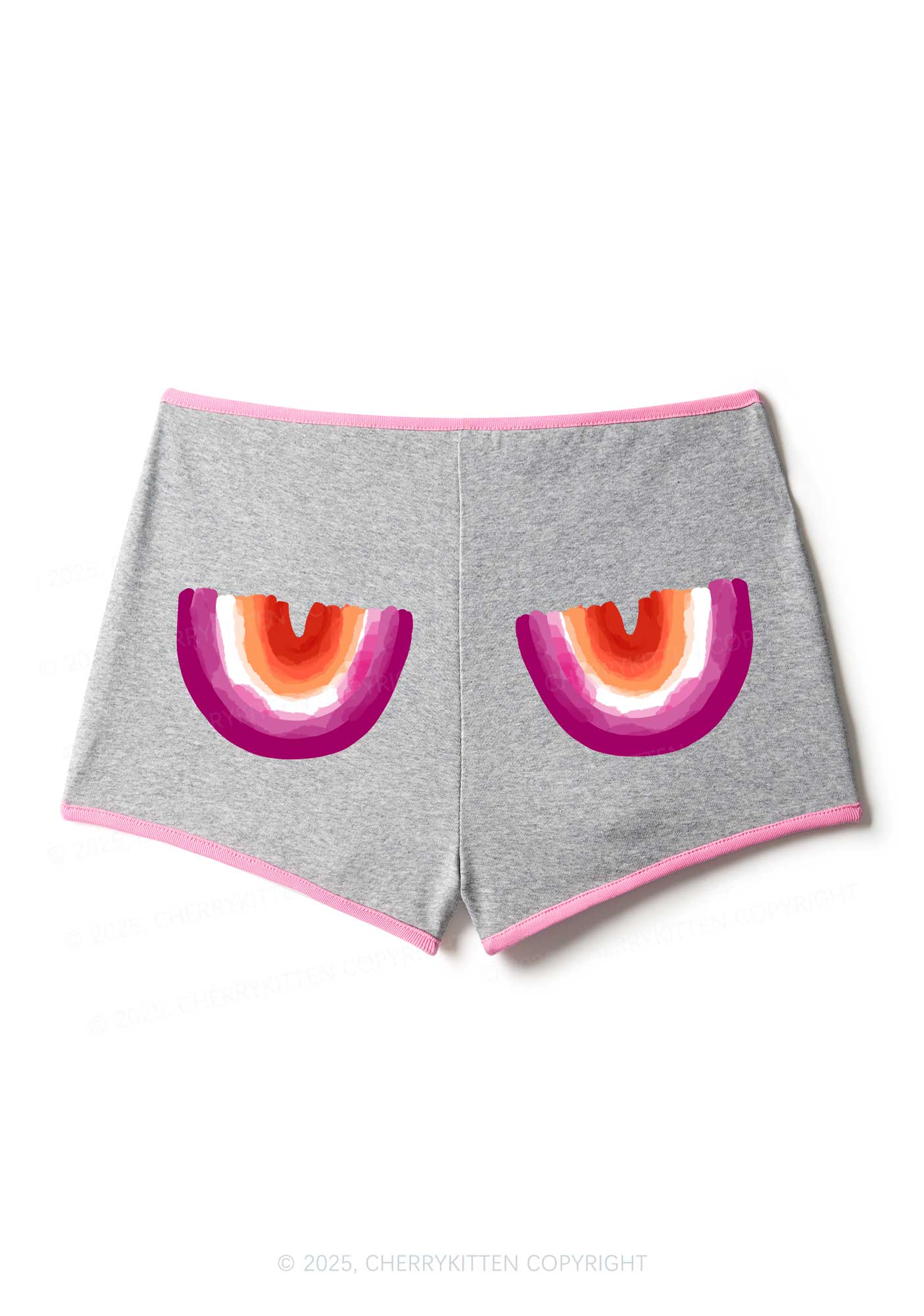 Double Rainbow Pride Y2K Booty Shorts Cherrykitten