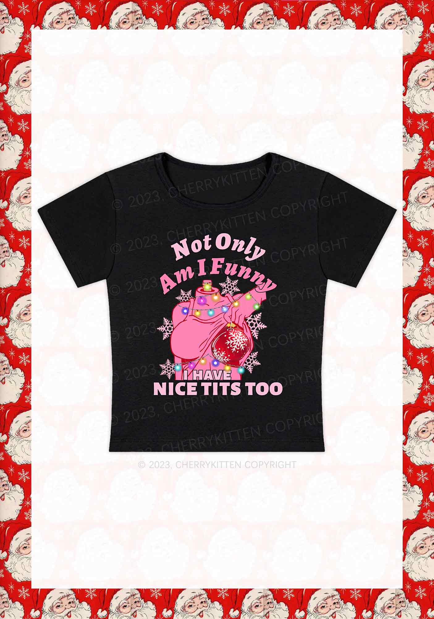 I Have Nice Dots Too Christmas Y2K Baby Tee Cherrykitten