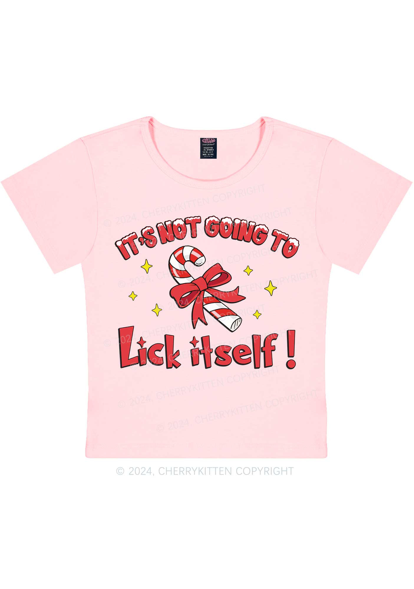 Christmas Lick Itself Y2K Baby Tee Cherrykitten