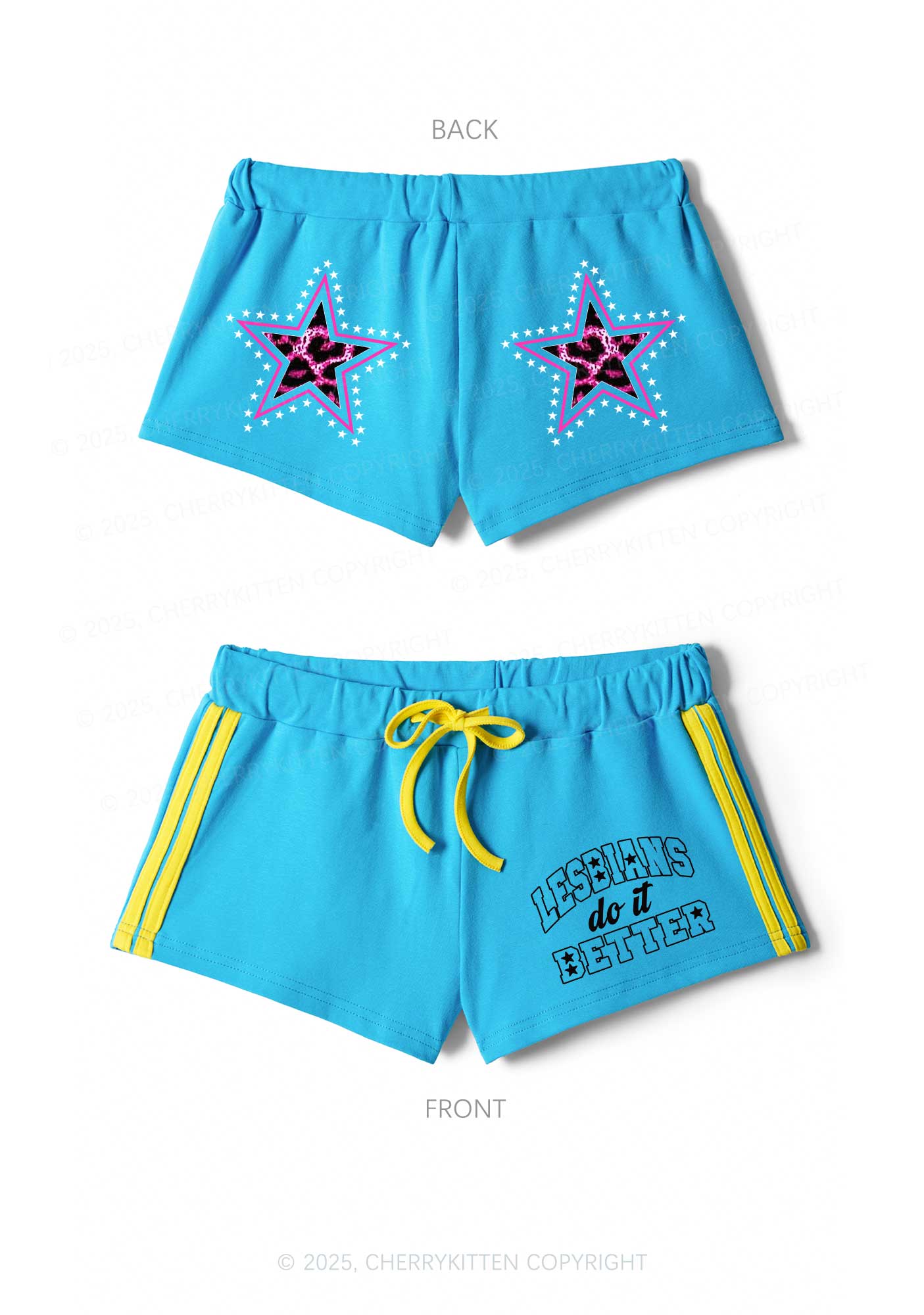 Lesbians Do It Better Pride Y2K Drawstring Mini Shorts Cherrykitten