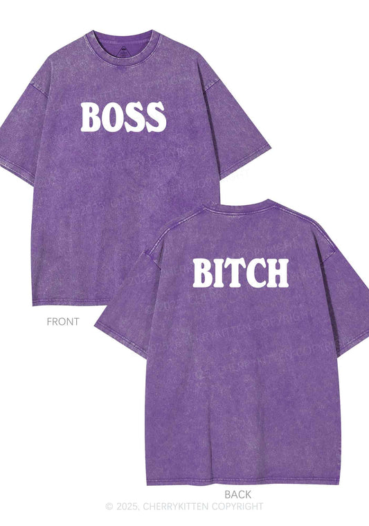 Boss Bixxh Two Sides Y2K Shirts Washed Tee Cherrykitten