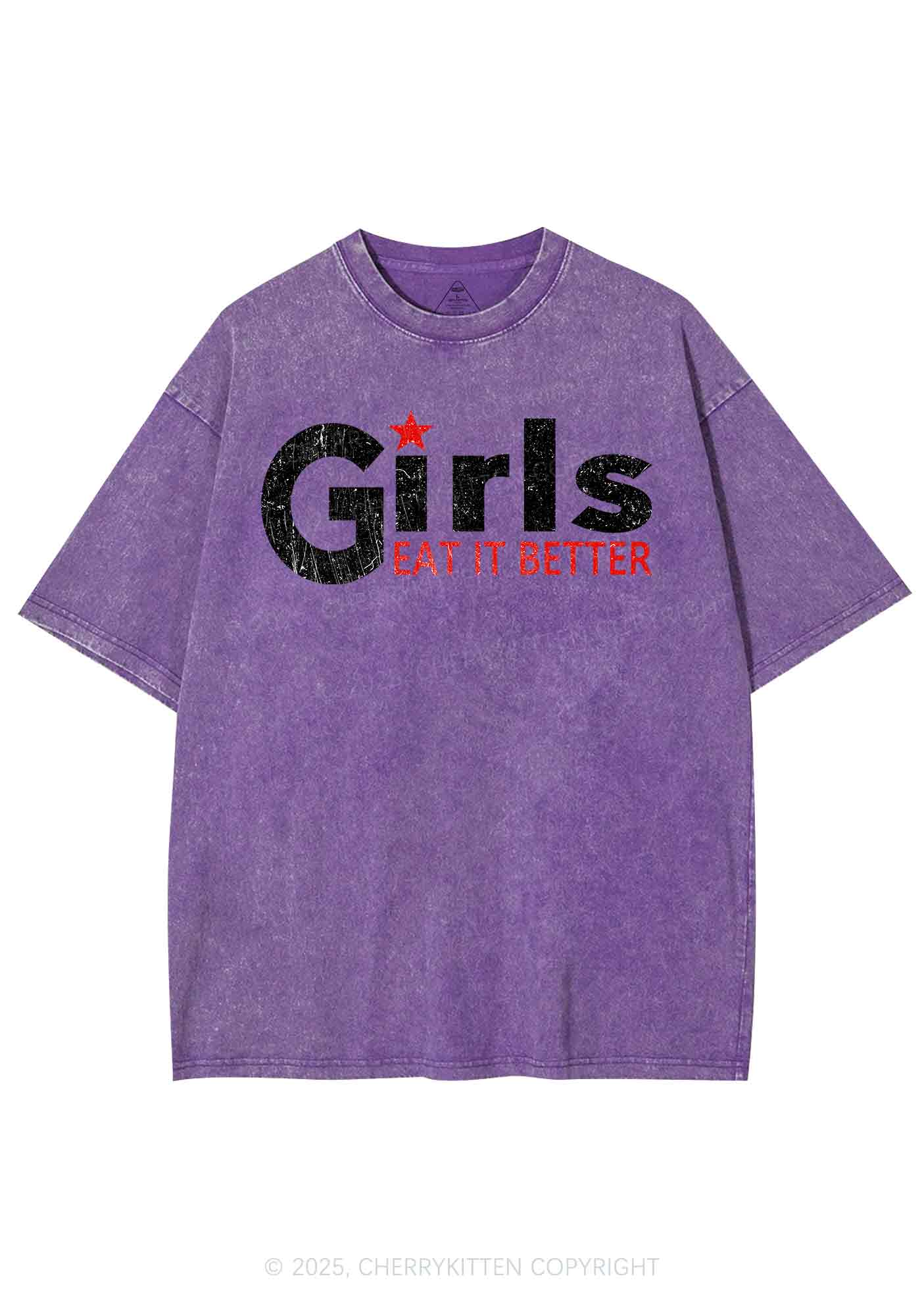 Girls Eat It Better Pride Y2K Shirts Washed Tee Cherrykitten