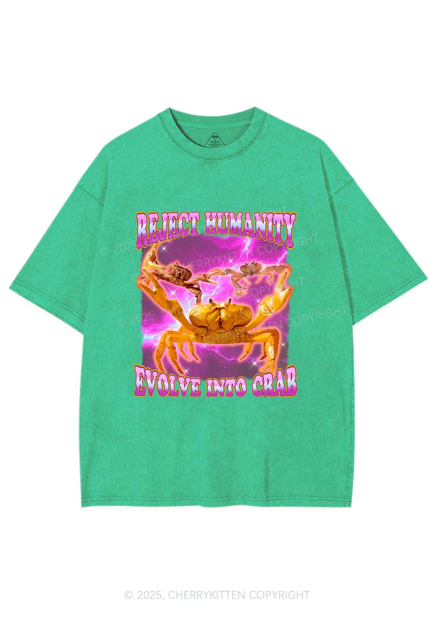 Reject Humanity Crab Y2K Shirts Washed Tee Cherrykitten