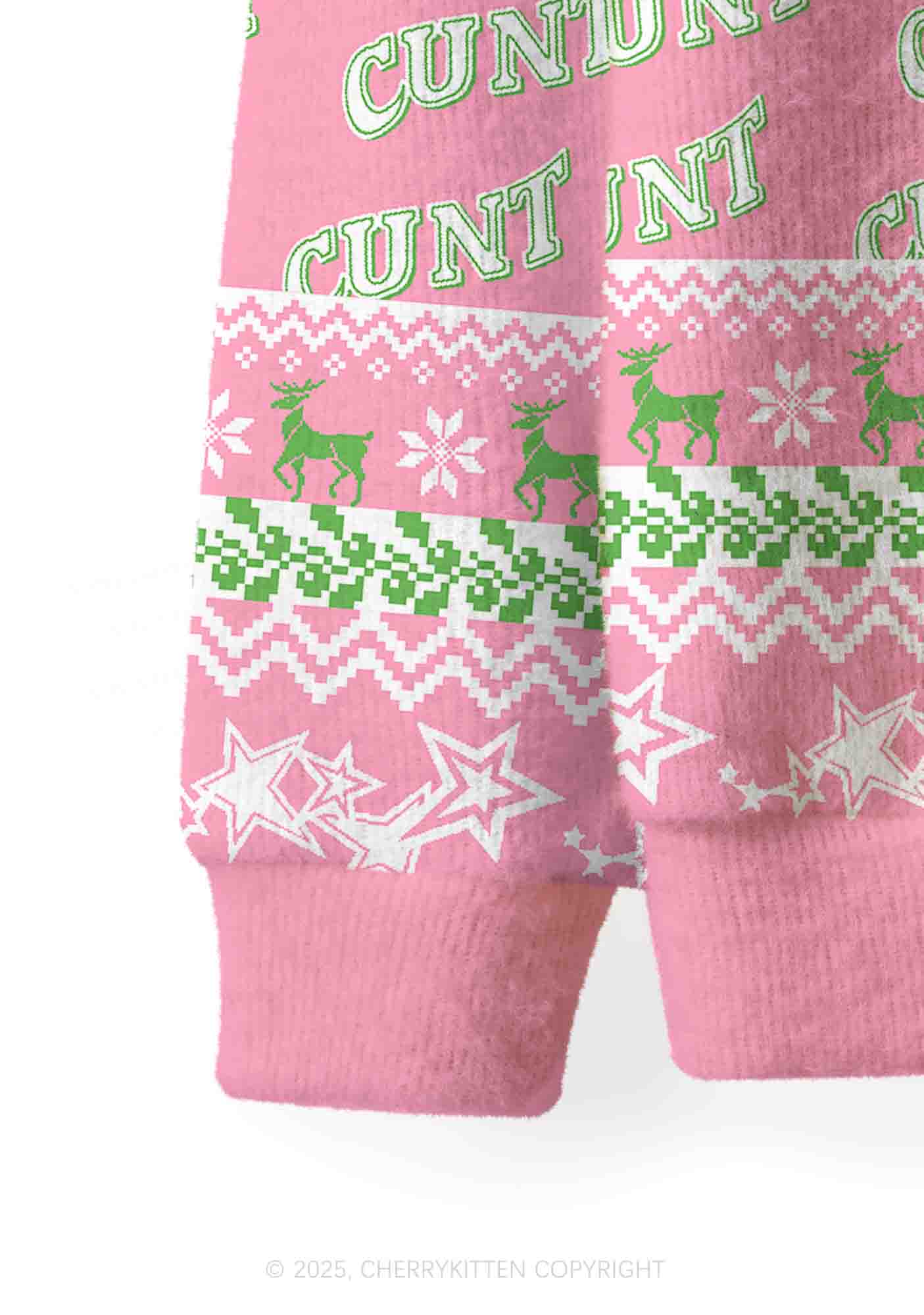 Cxxt Stars Y2K Christmas Cardigan Knit Sweatshirt Cherrykitten