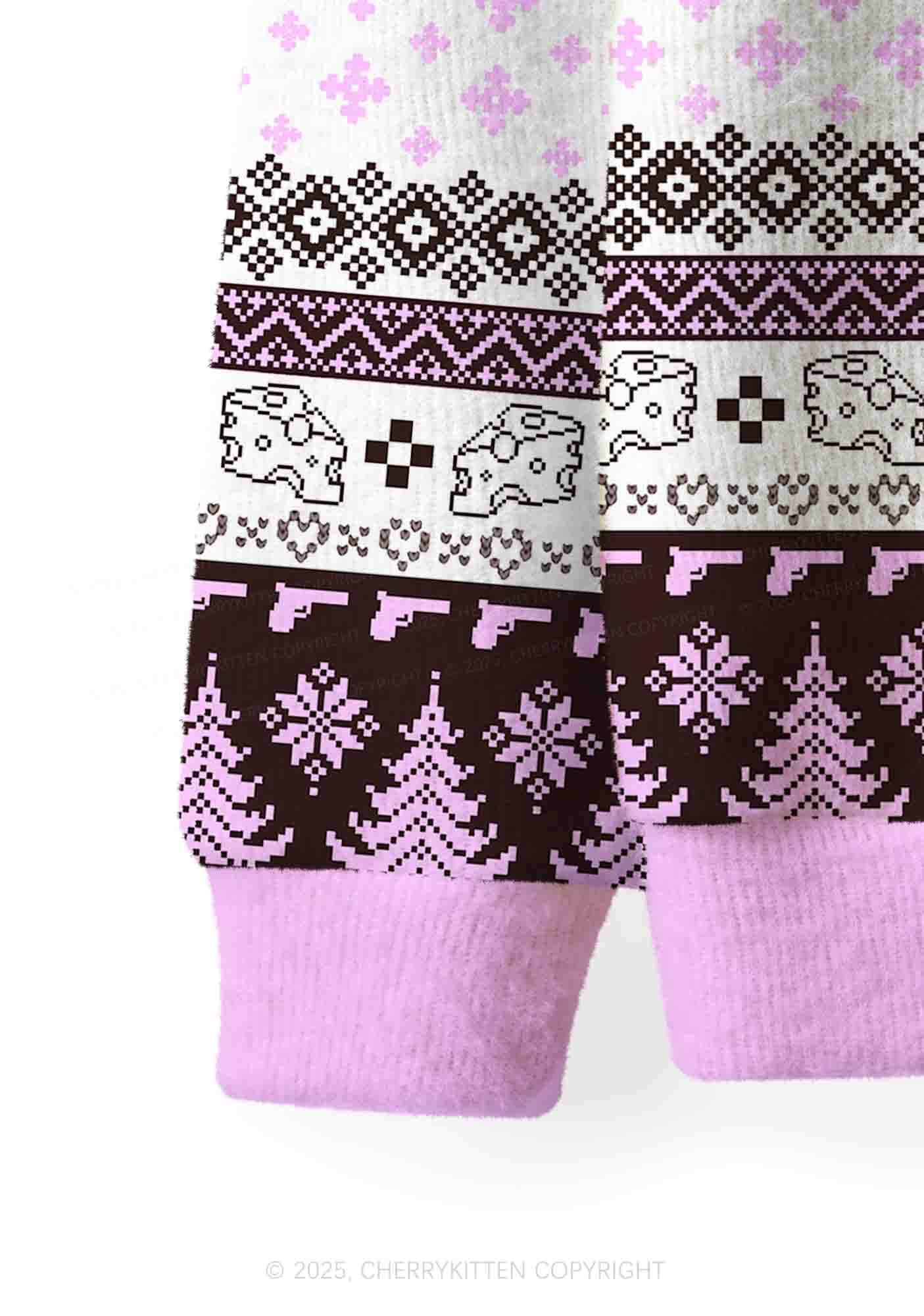 Smoking Rats Y2K Christmas Cardigan Knit Sweatshirt Cherrykitten