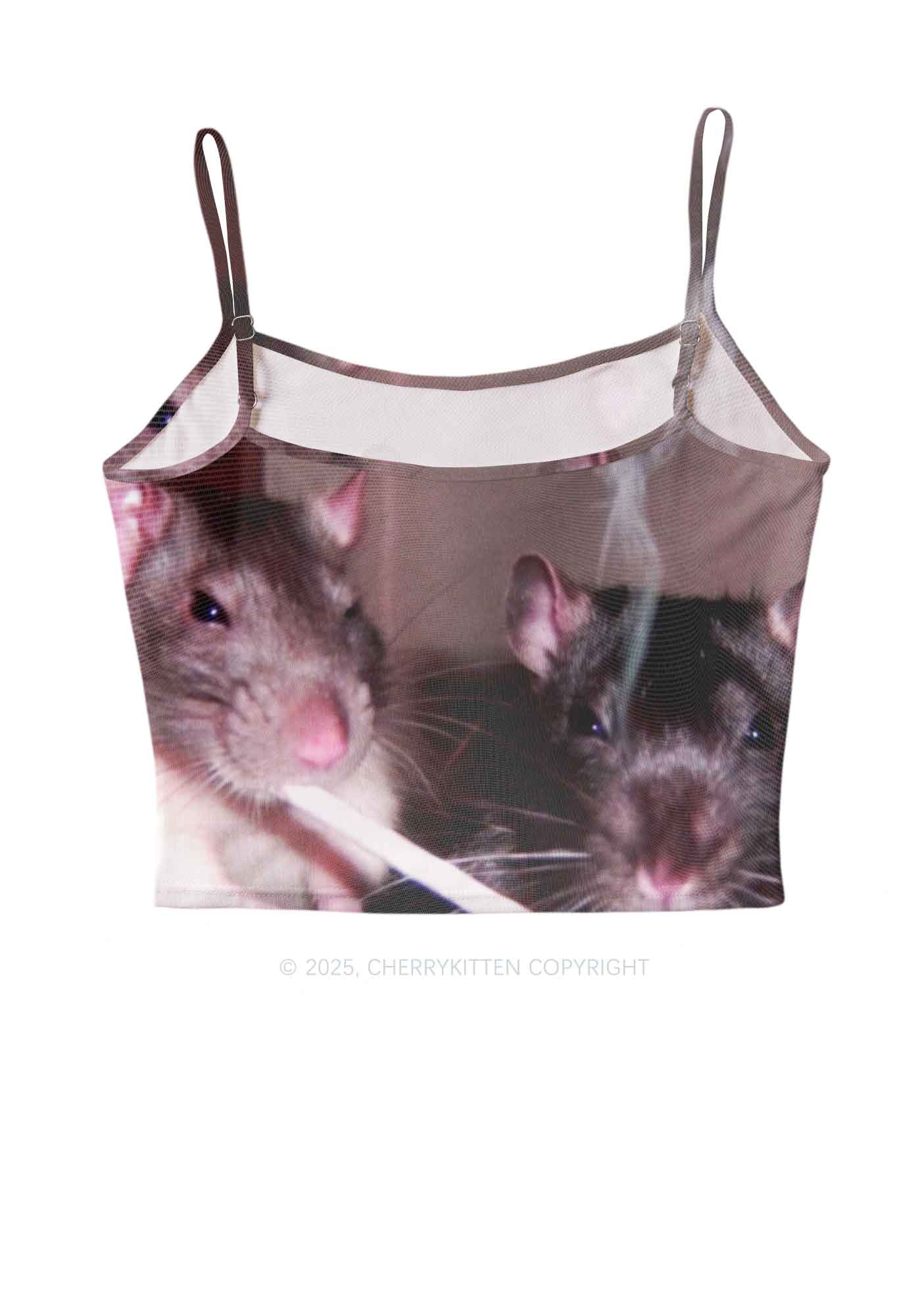 Smoking Rats Y2K Mesh Cami Tank Cherrykitten