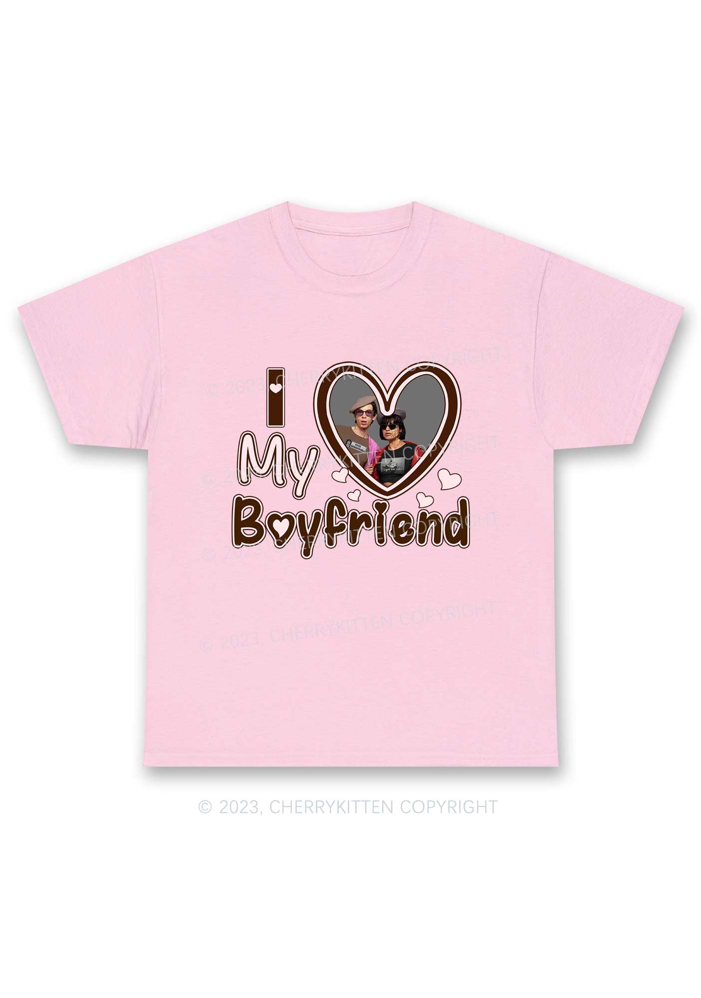 Custom Boyfriend&Girlfriend Brown Heart Chunky Shirt