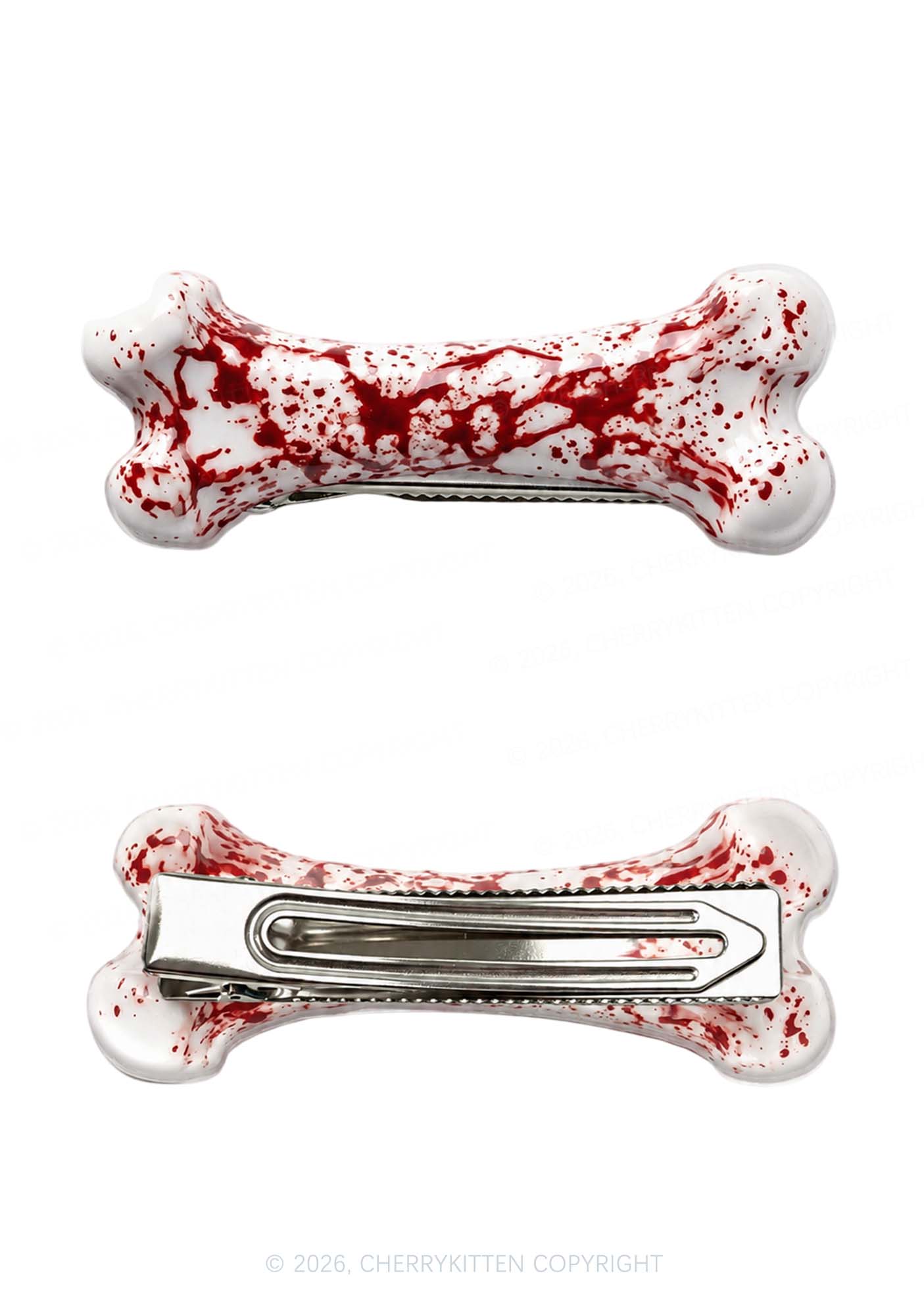 Halloween Blood Bone Y2K Acrylic Duckbill Hair Clips Cherrykitten