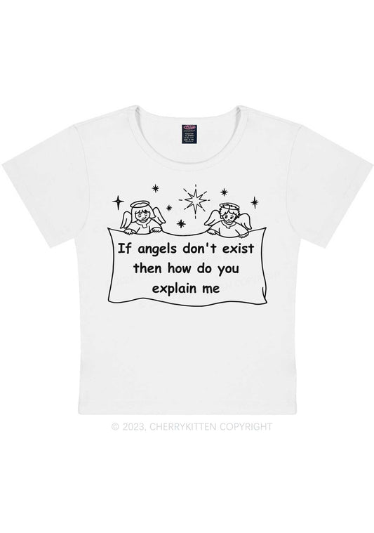 Angels Don't Exist Y2K Baby Tee Cherrykitten