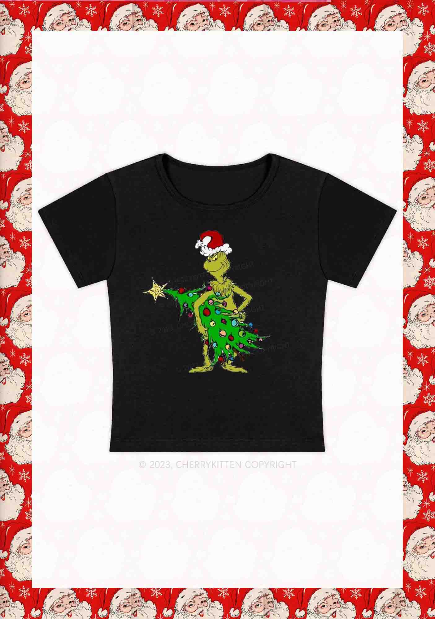 Stealing Christmas Tree Baby Tee Cherrykitten