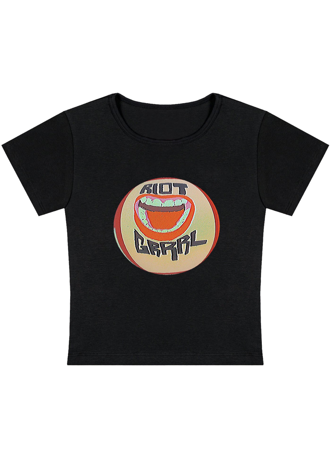 Riot Grrrl Mouth Y2K Baby Tee