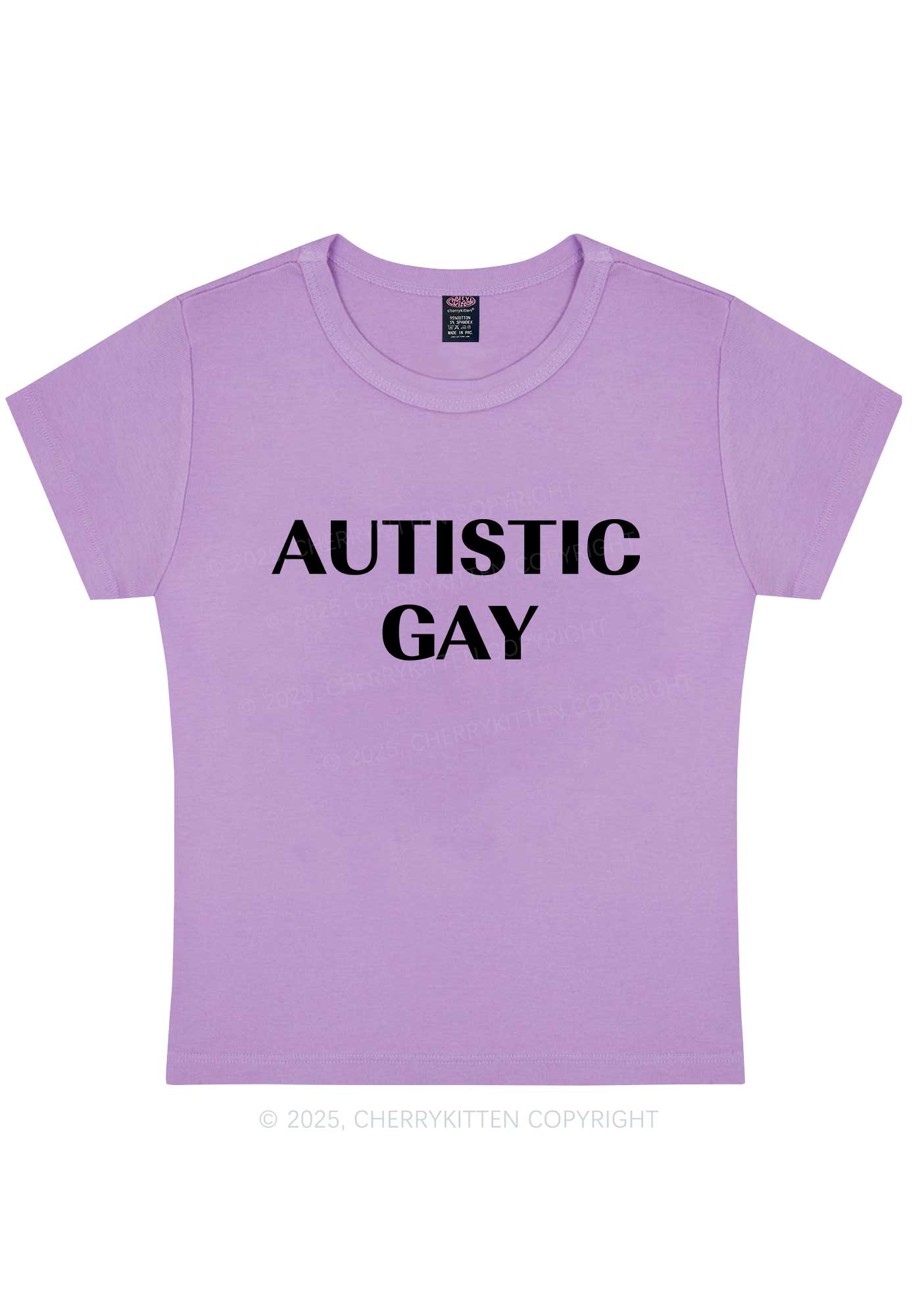 Autistic Gay Pride Y2K Baby Tee Cherrykitten