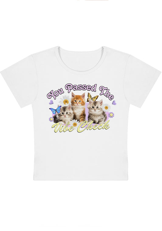 You Passed The Vibe Check Cat Y2K Baby Tee