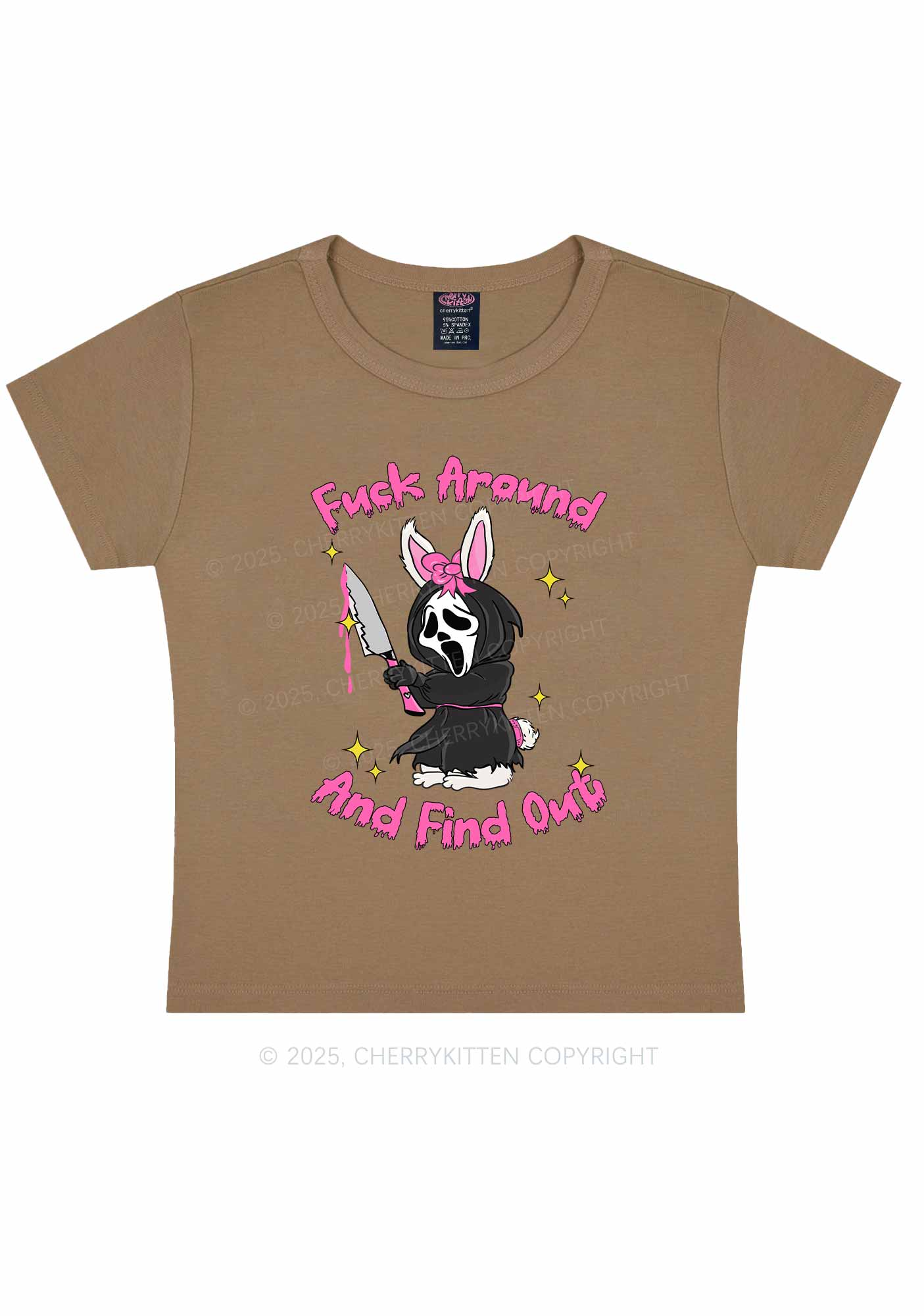 Halloween Fxxk Around Find Out Y2K Baby Tee Cherrykitten