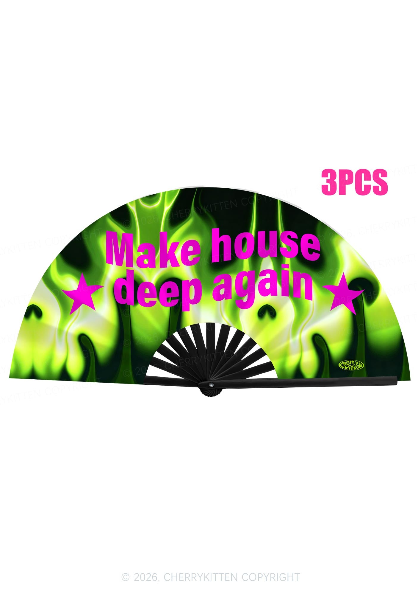 Make House Deep Again Y2K Rave Hand Fan Cherrykitten