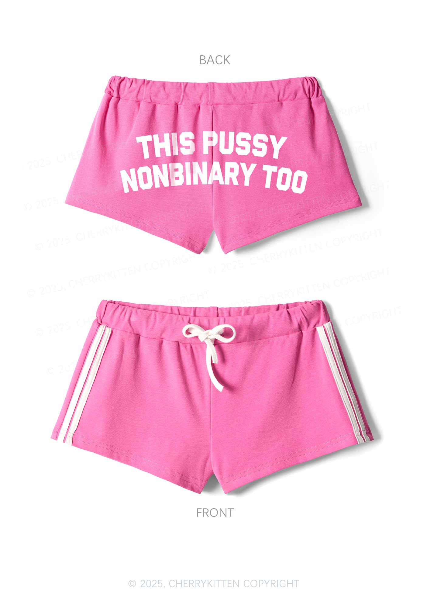 This Puxxy Nonbinary Too Pride Y2K Drawstring Mini Shorts Cherrykitten