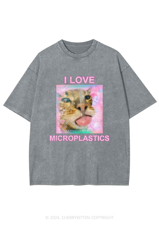 I Love Microplastics Y2K Washed Tee Cherrykitten