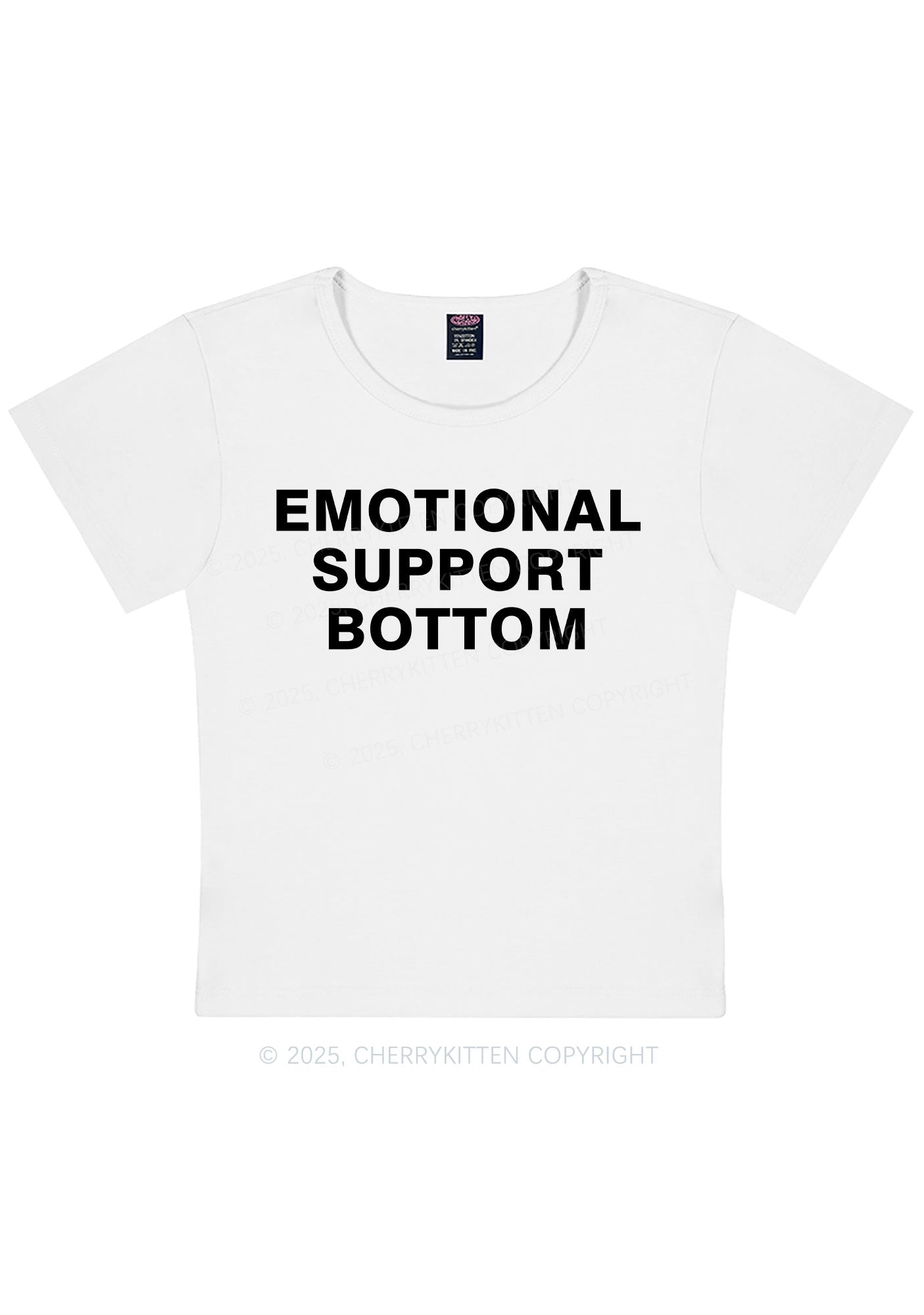 Curvy Emotional Support Bottom Pride Y2K Baby Tee Cherrykitten