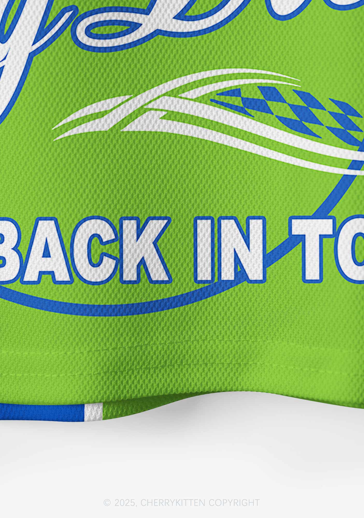 Custom Blue Big Back Town Y2K Crop Sport Jersey Shirts Cherrykitten