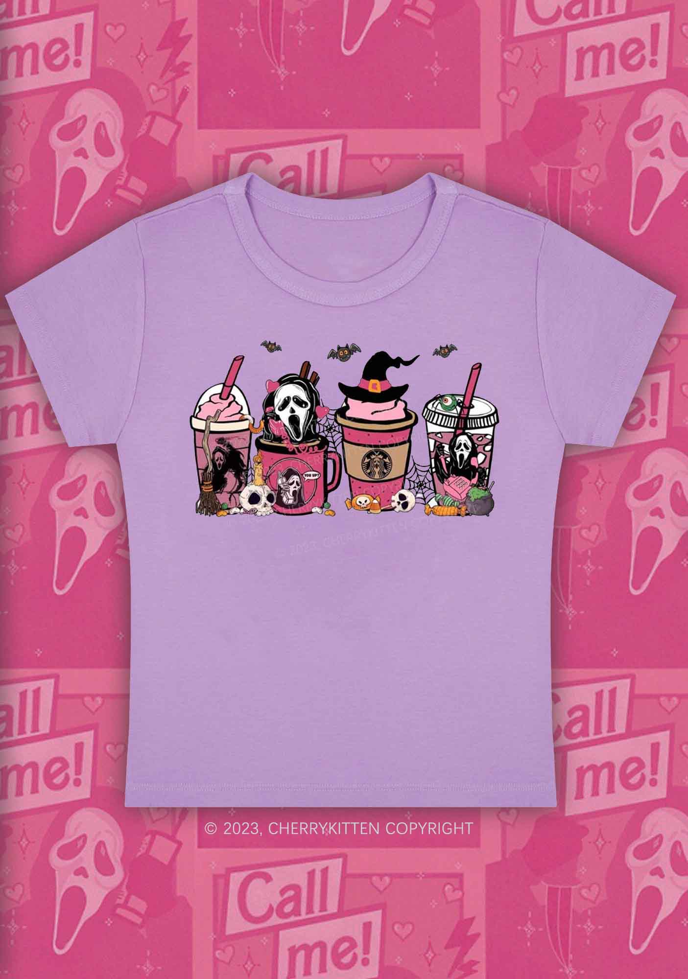 Halloween Drinks Baby Tee Cherrykitten