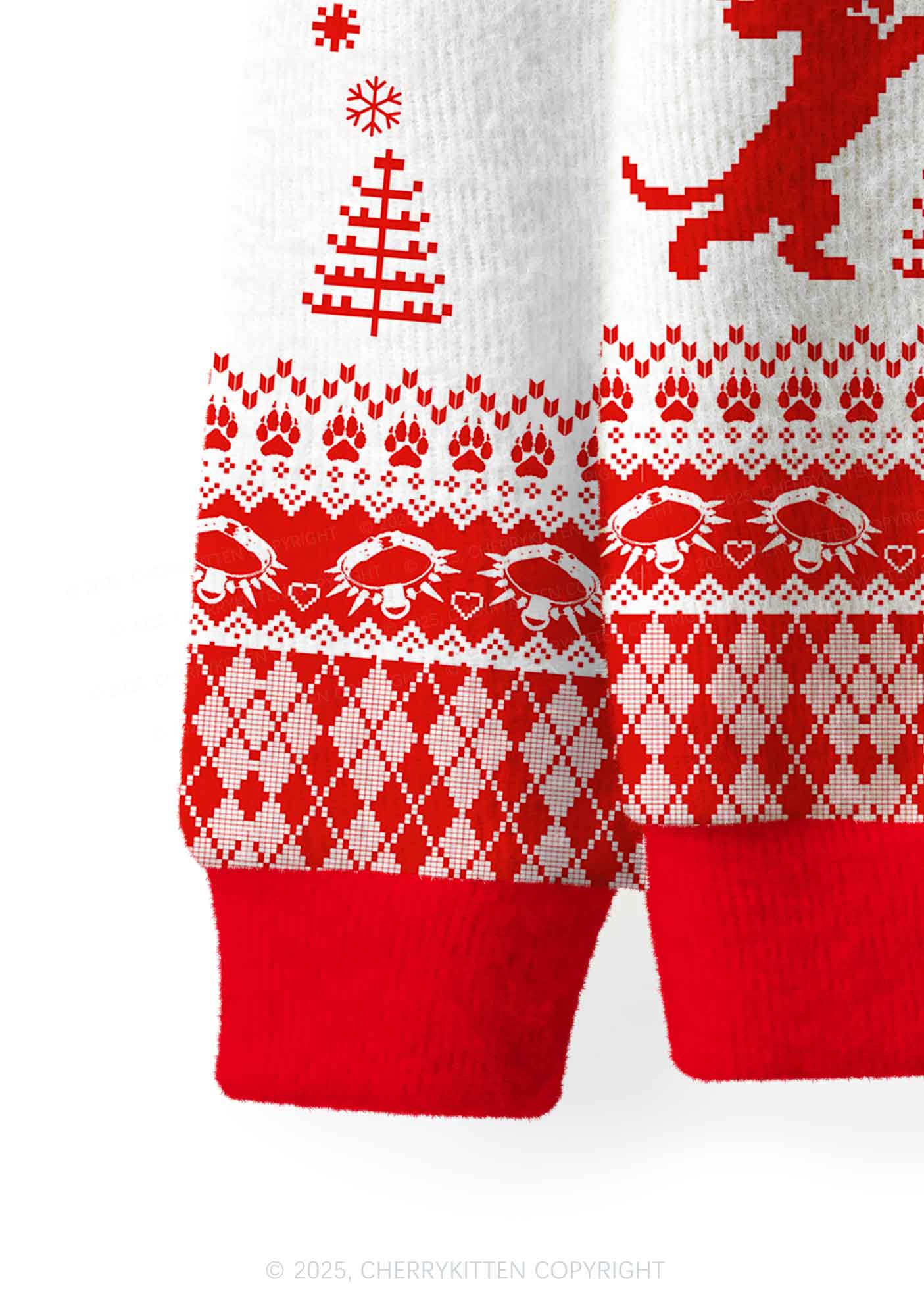 Whos A Good Boy Y2K Christmas Cardigan Knit Sweatshirt Cherrykitten