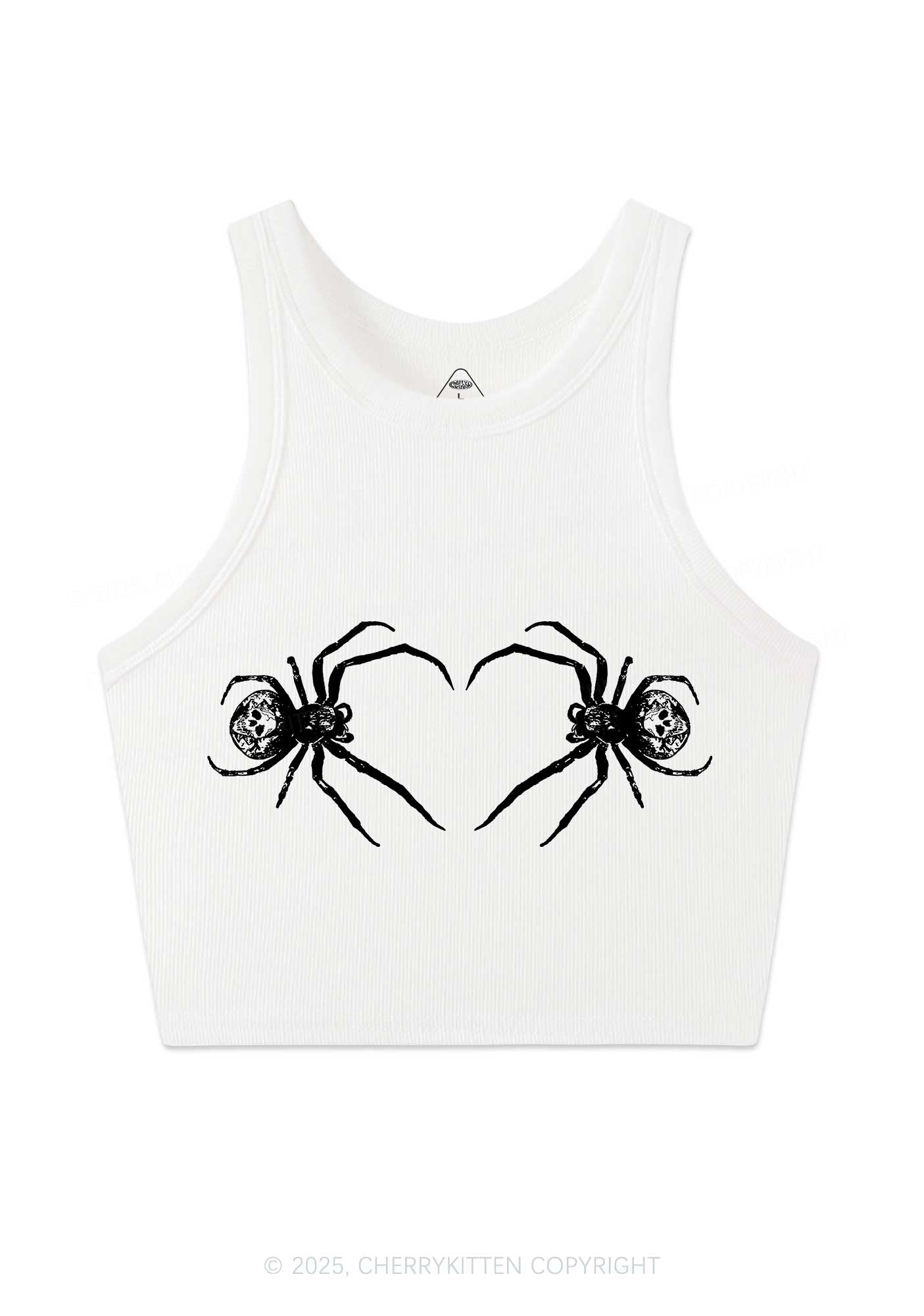 Skull Spider Y2K Crop Tank Top Cherrykitten