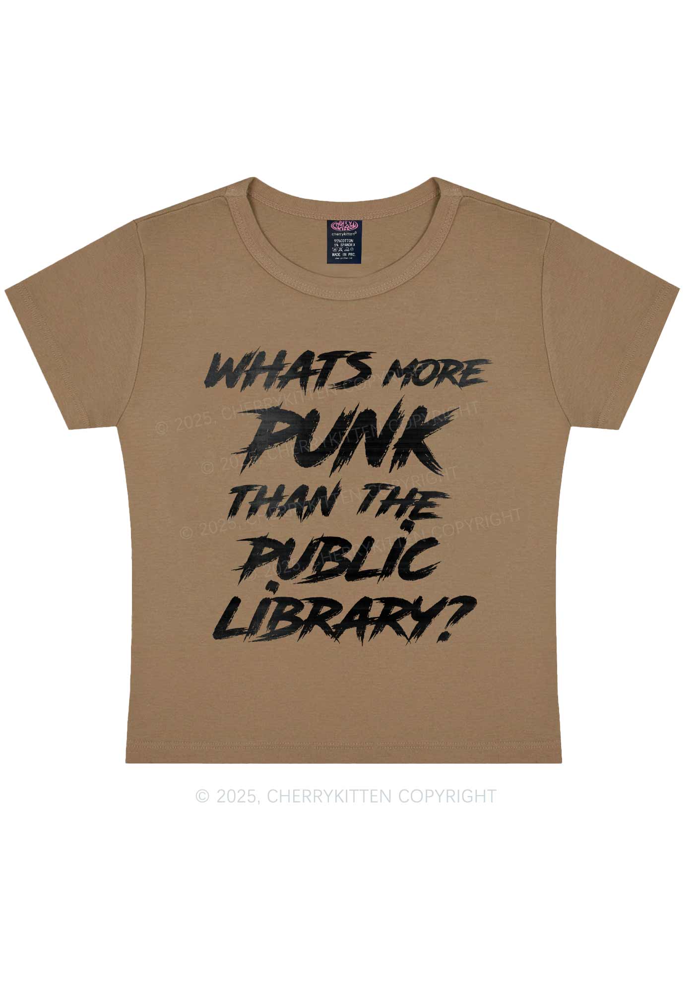 Punk Than Public Library Y2K Baby Tee Cherrykitten