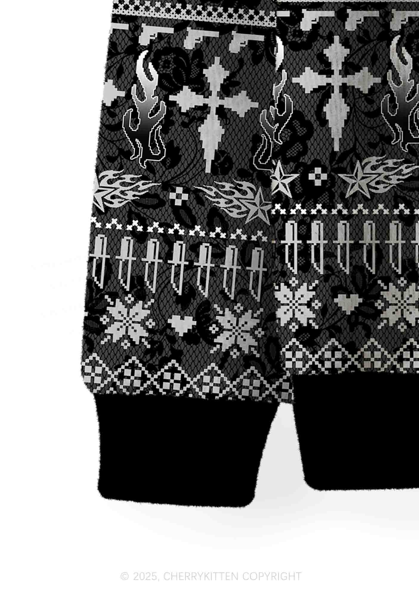 Punk Faggot Pride Y2K Christmas Cardigan Knit Sweatshirt Cherrykitten