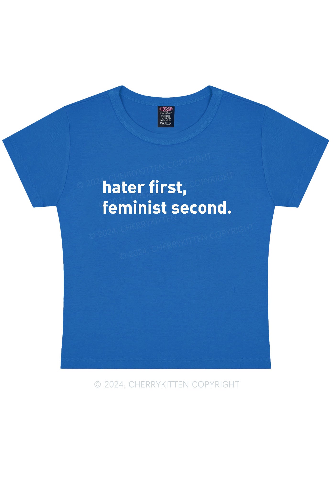 Hater First Feminist Second Y2K Baby Tee