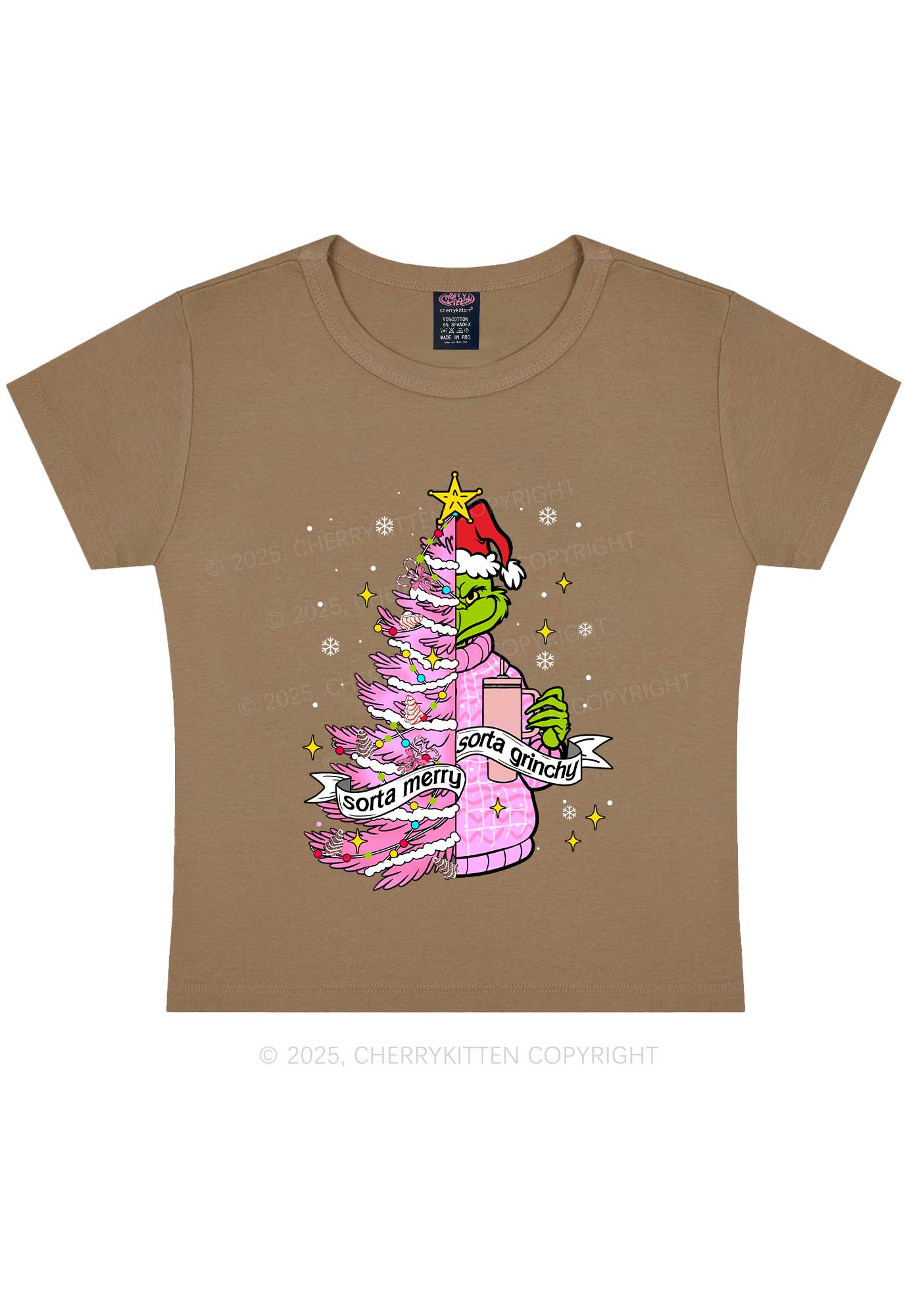 Christmas Sorta Merry Y2K Baby Tee Cherrykitten