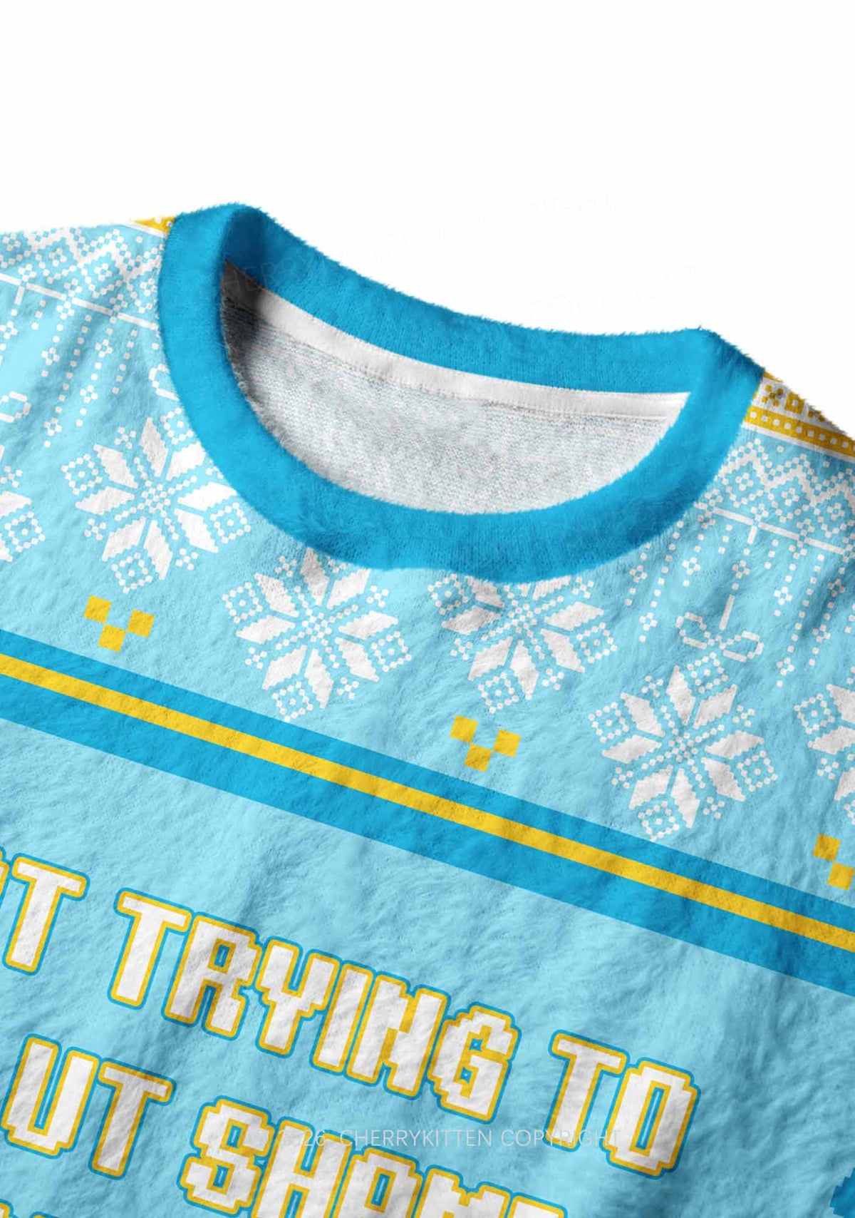 Not Trying To Slxt Shame Y2K Christmas Knit Sweatshirt Cherrykitten