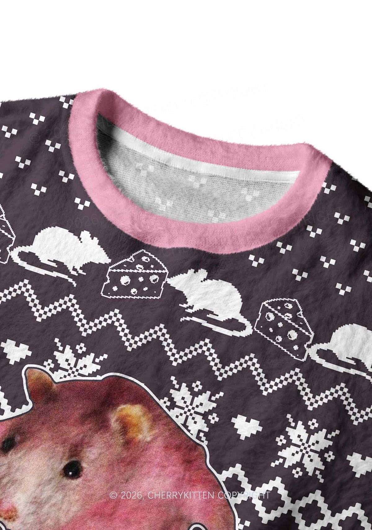 Pink Ratz Y2K Christmas Knit Sweatshirt Cherrykitten