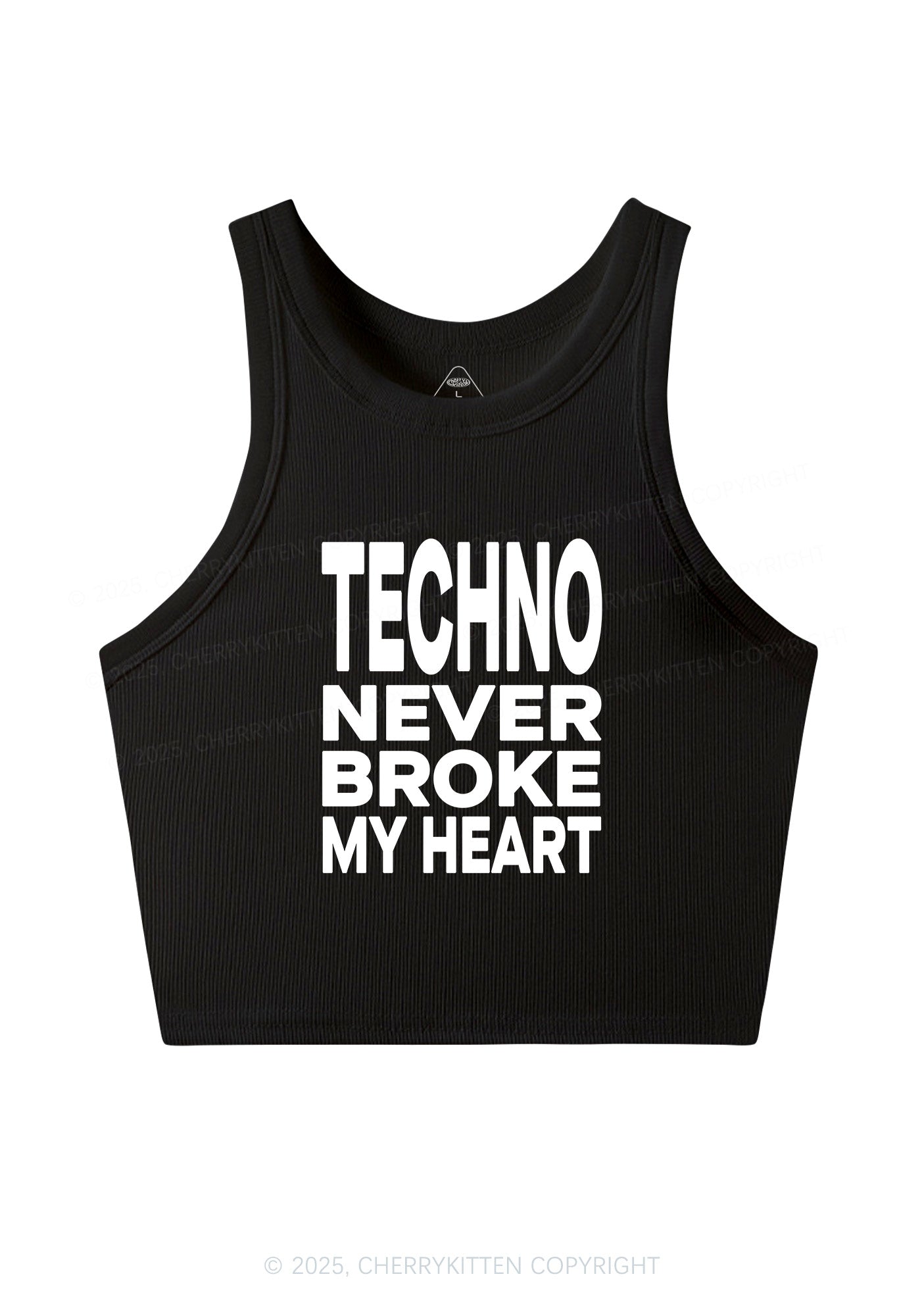 Techno Heart Y2K Crop Tank Top Cherrykitten