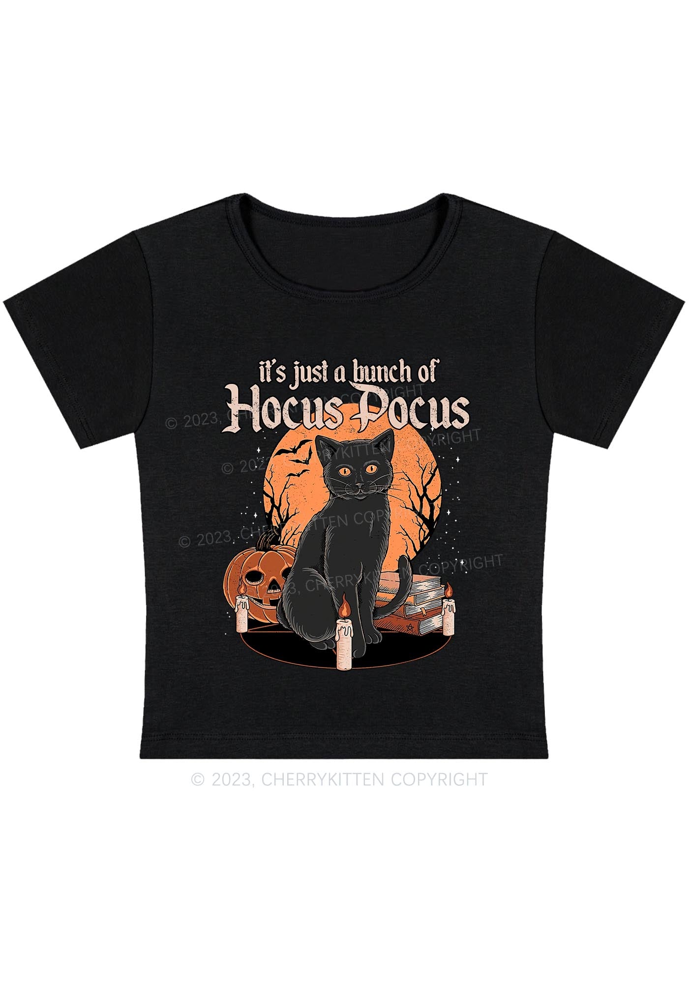 It's Just A Bunch Of Hocus Pocus Halloween Baby Tee Cherrykitten